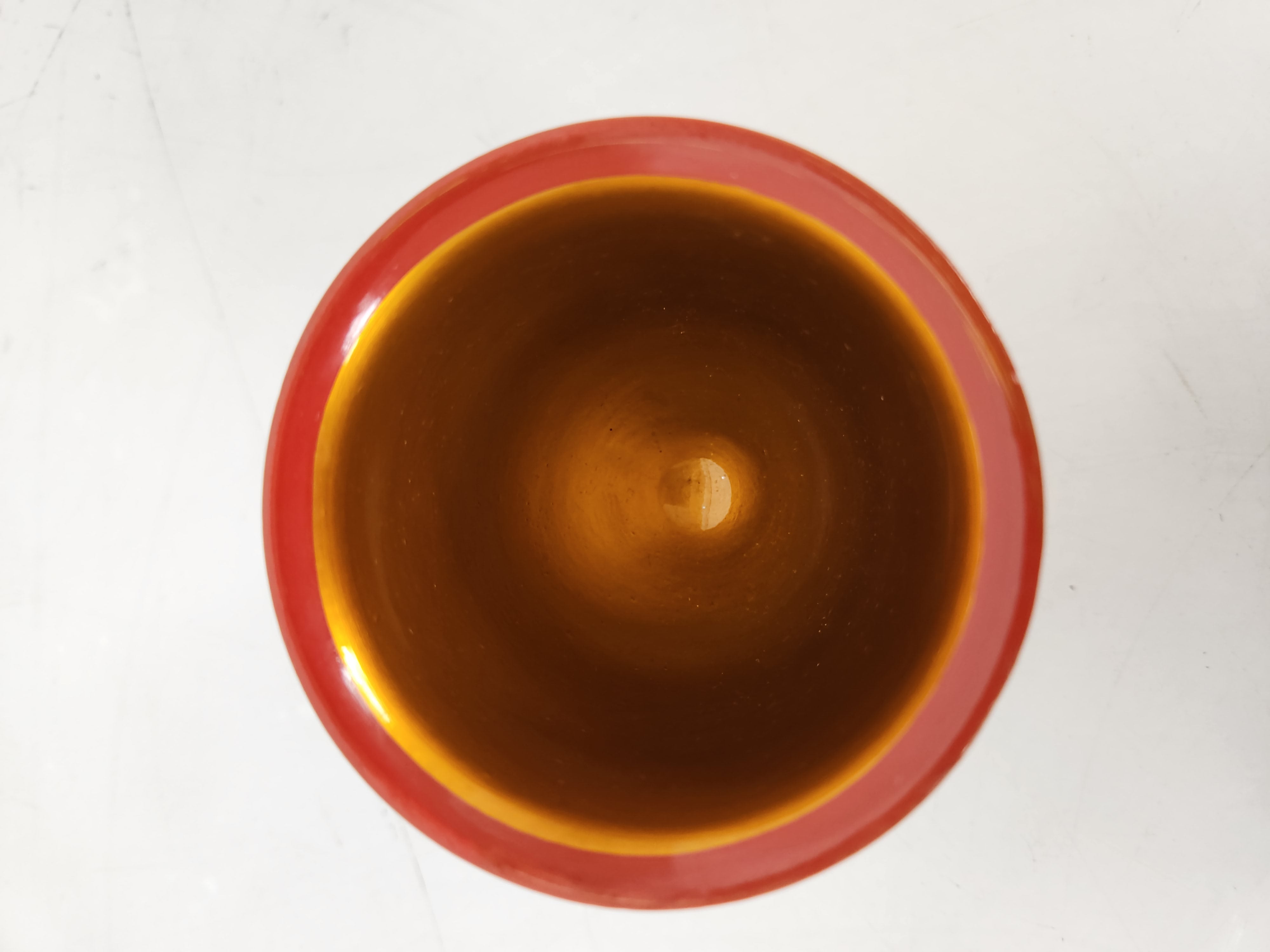 Painted Wooden Cup with Lid
