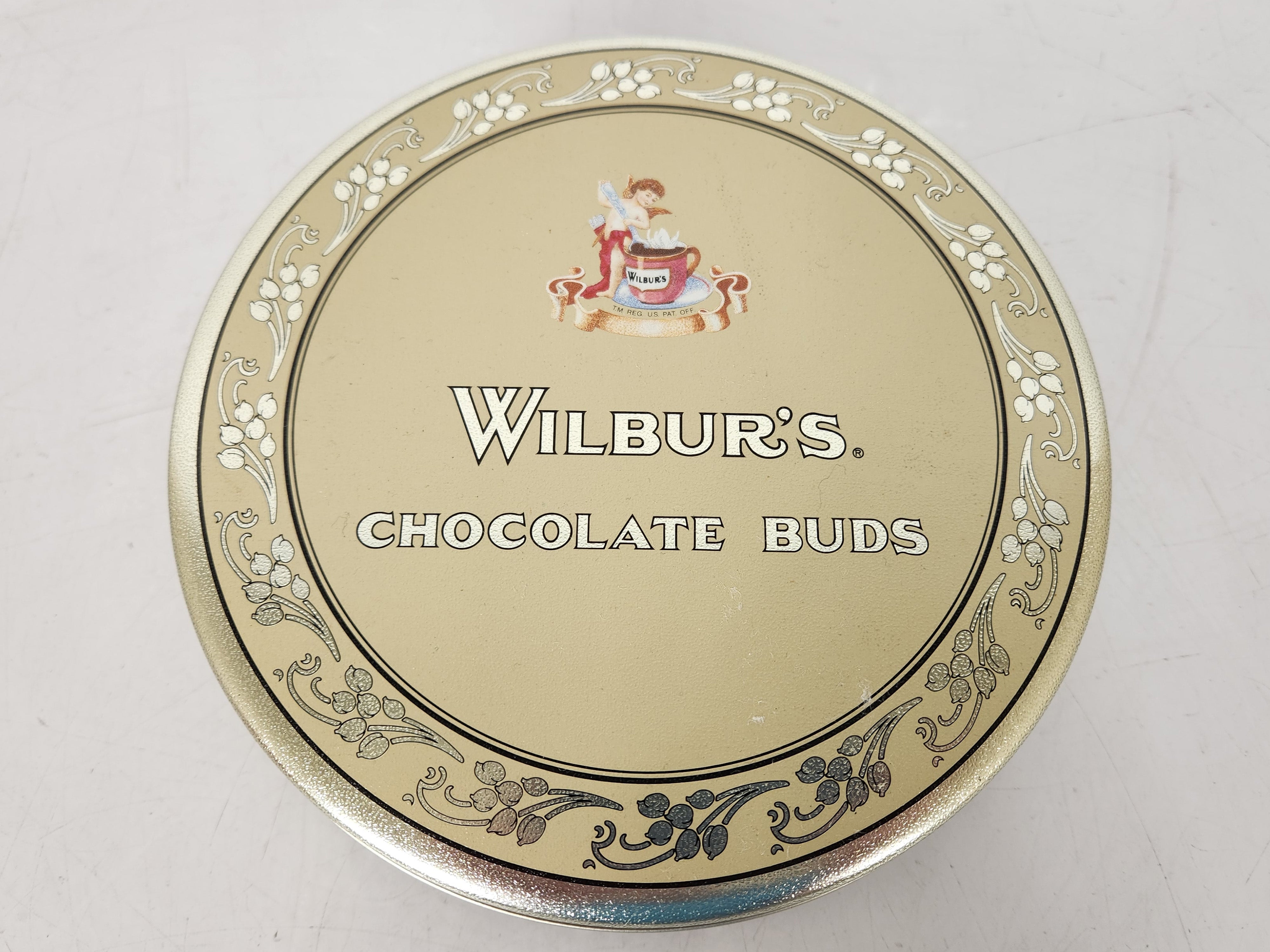Vintage Wilbur's Chocolate Buds Gold Tin