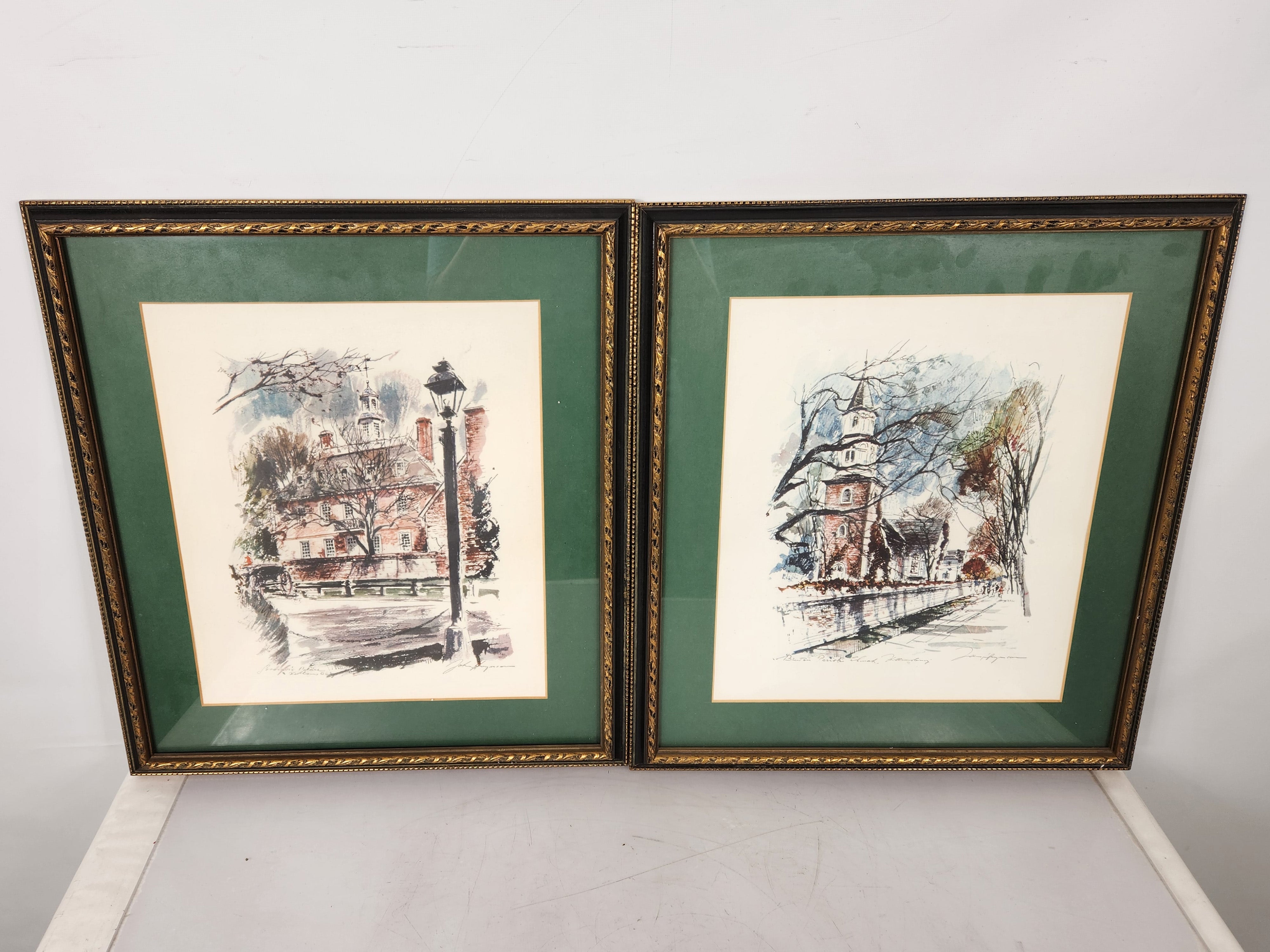 Set of 2 Paintings of Williamsburg, VA by John Haymson