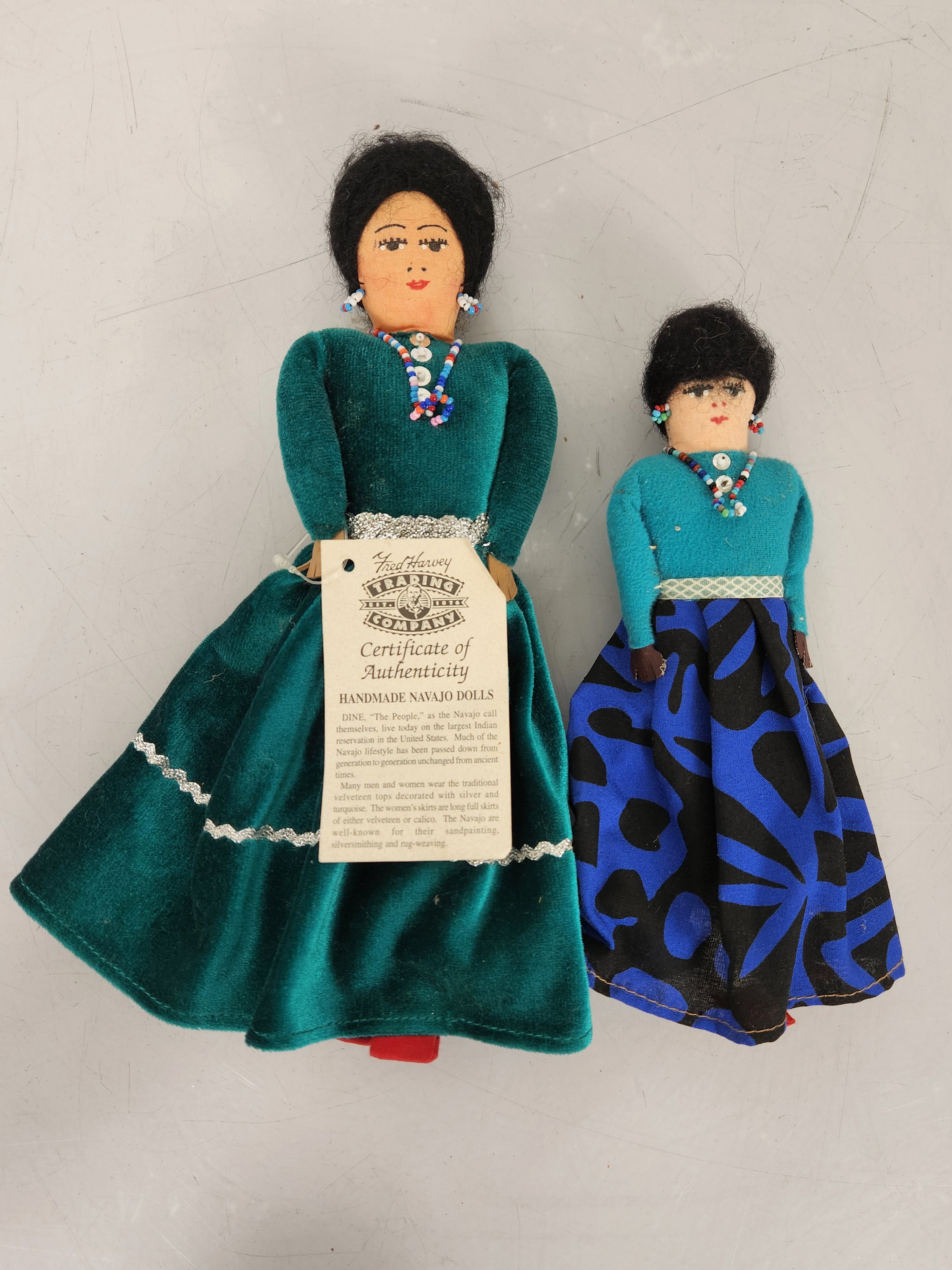 Set of 2 Handmade Navajo Cloth Dolls