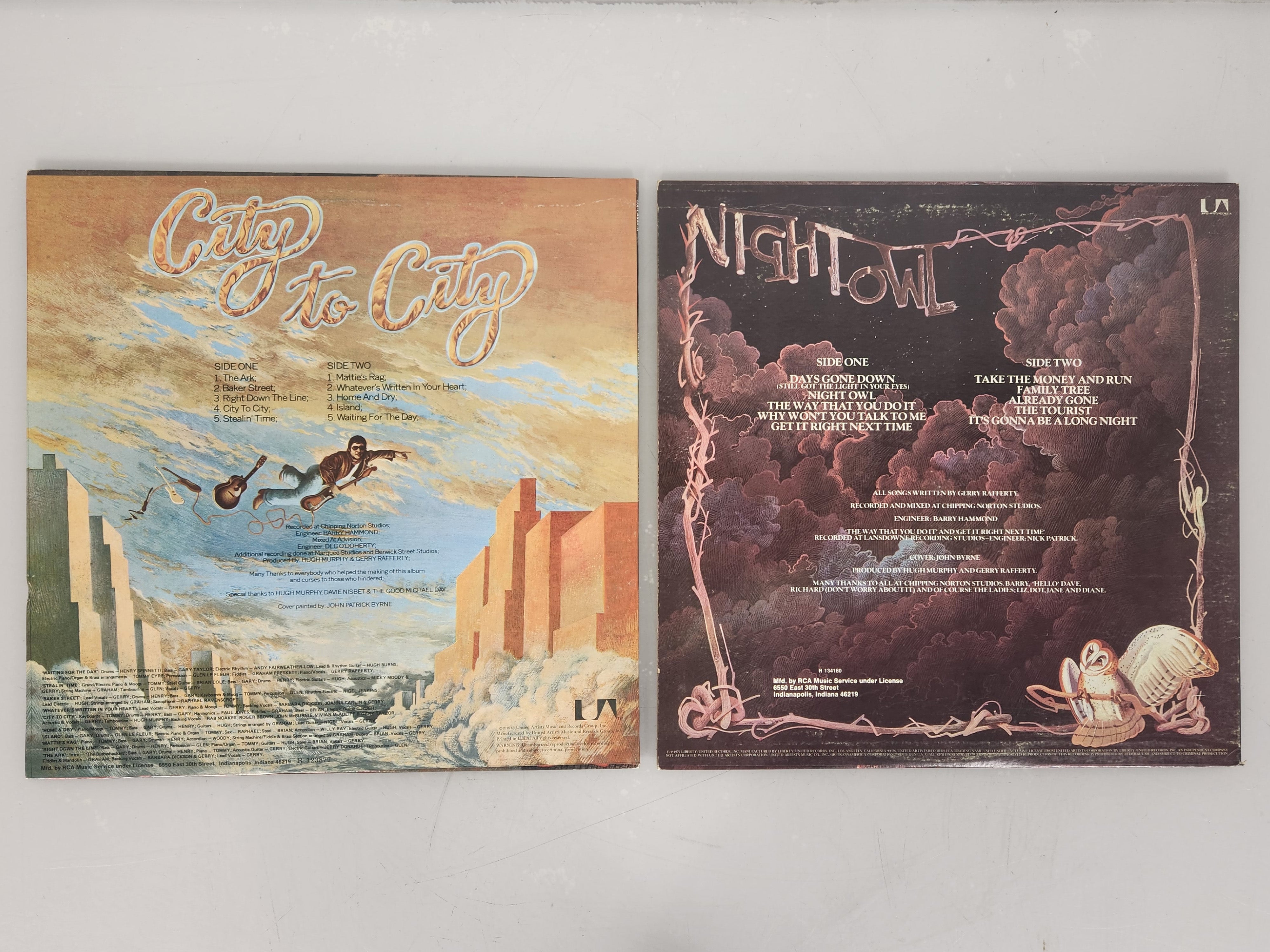 Gerry Rafferty City to City and Night Owl Set of 2 LPs