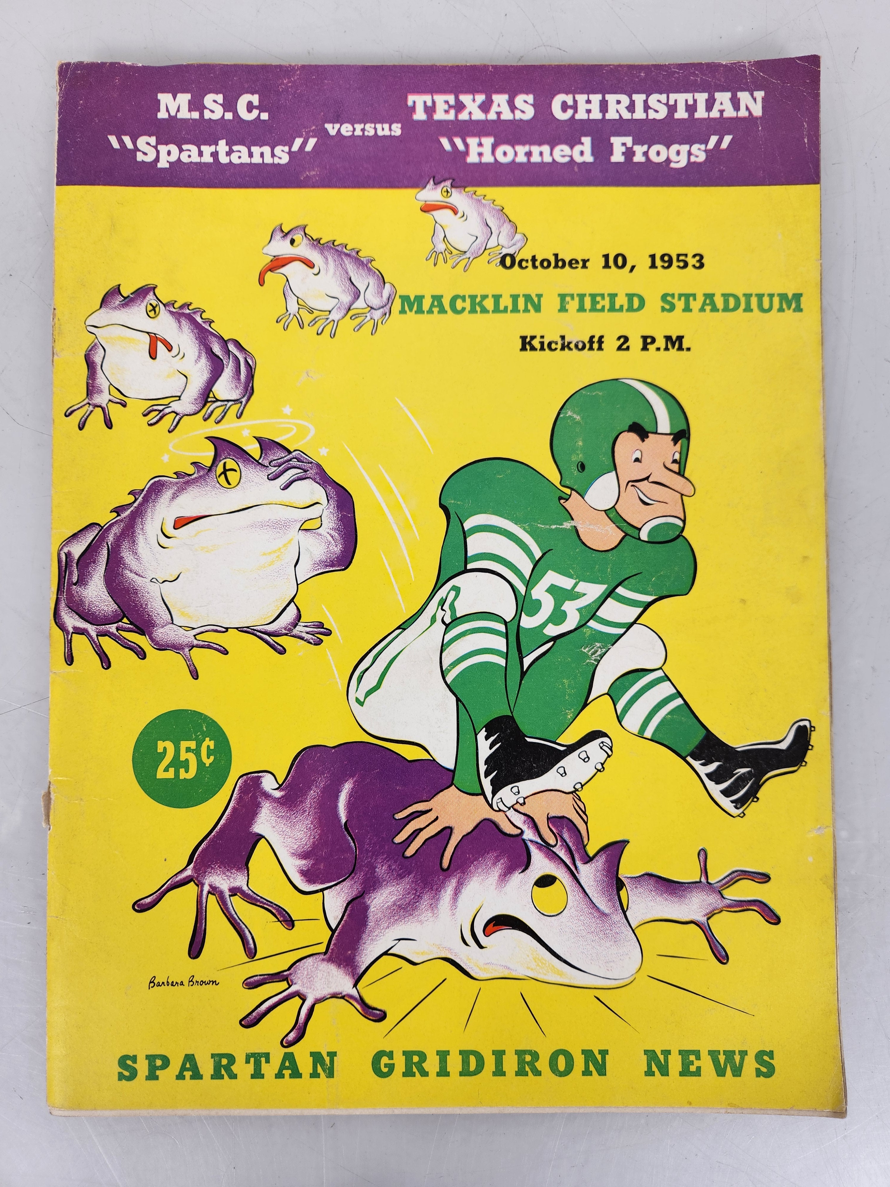 1953 Michigan State vs Texas Christian Spartan Gridiron News Football Program
