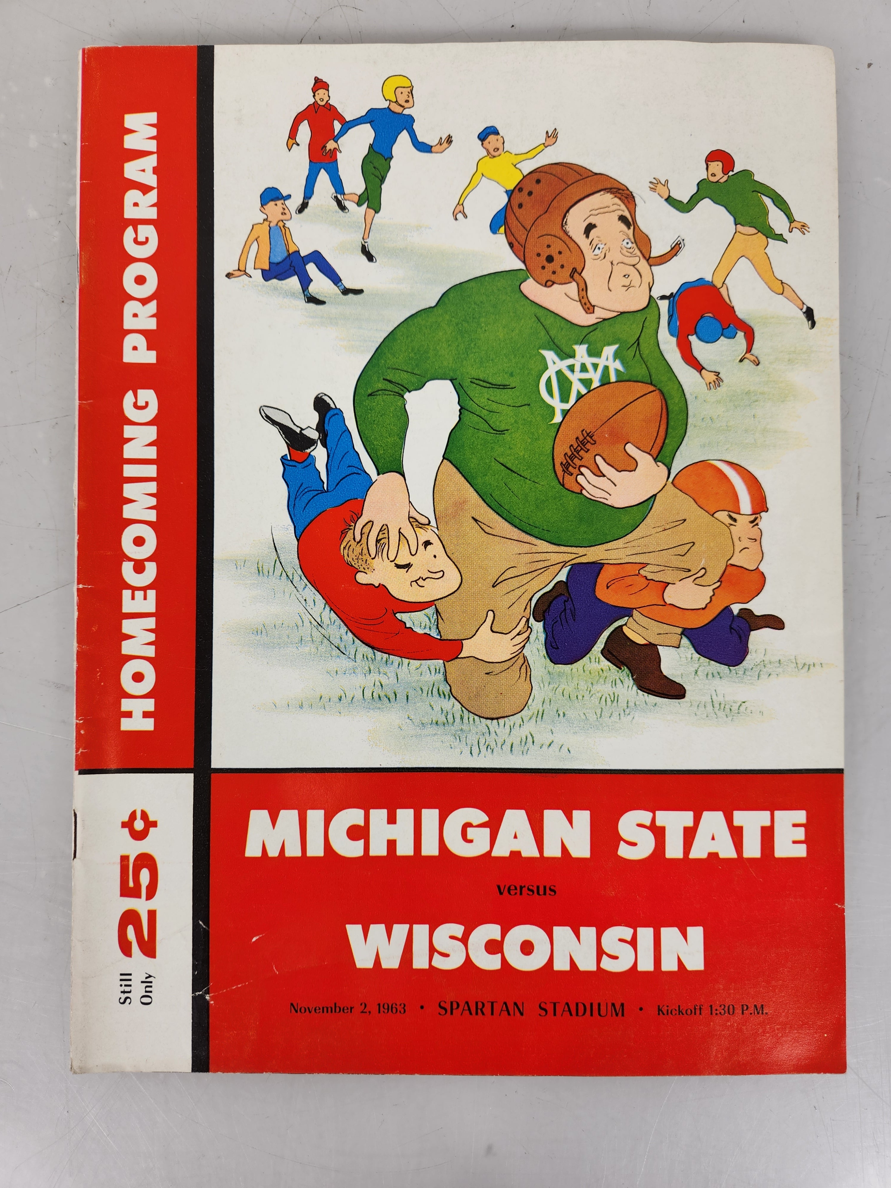 1963 Michigan State vs Wisconsin Spartan Gridiron News Football Program