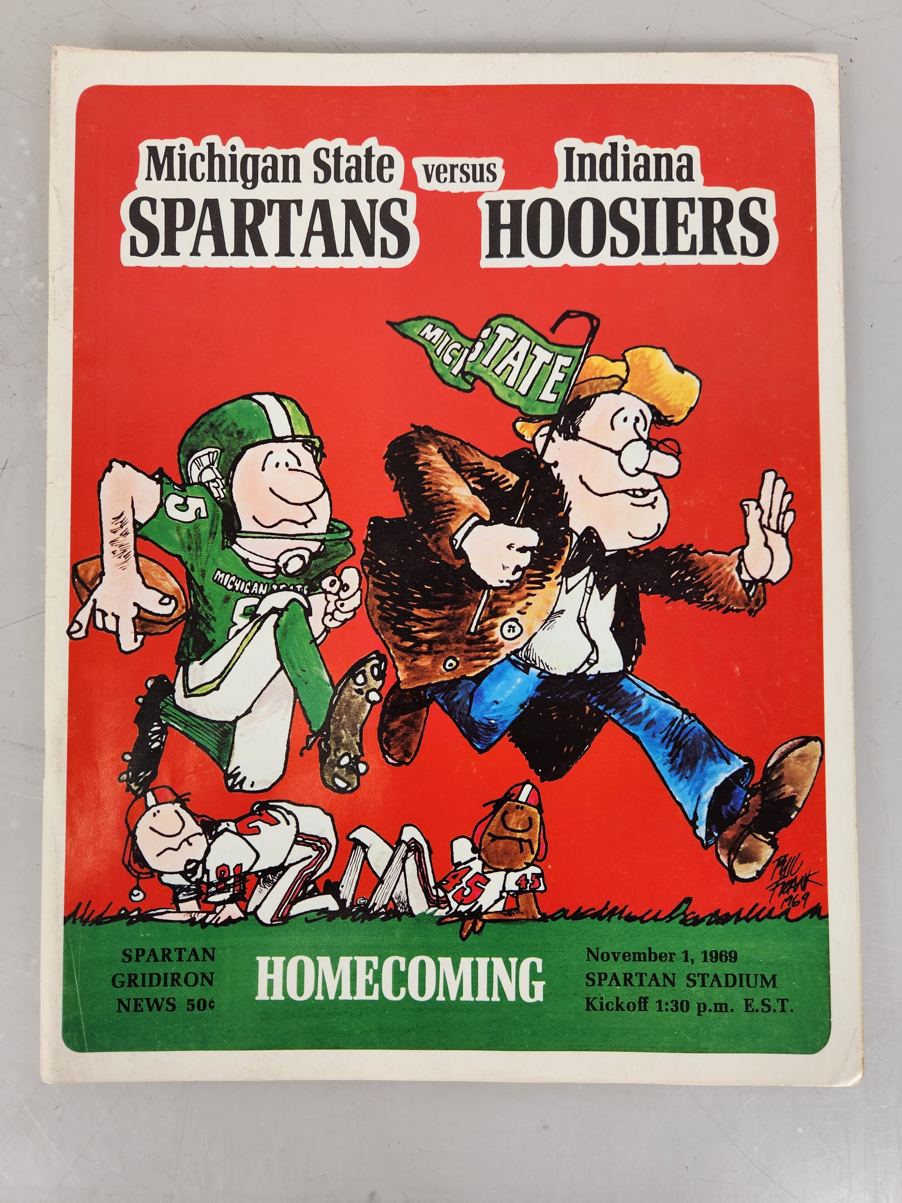 1969 Michigan State vs Indiana Spartan Gridiron News Football Program