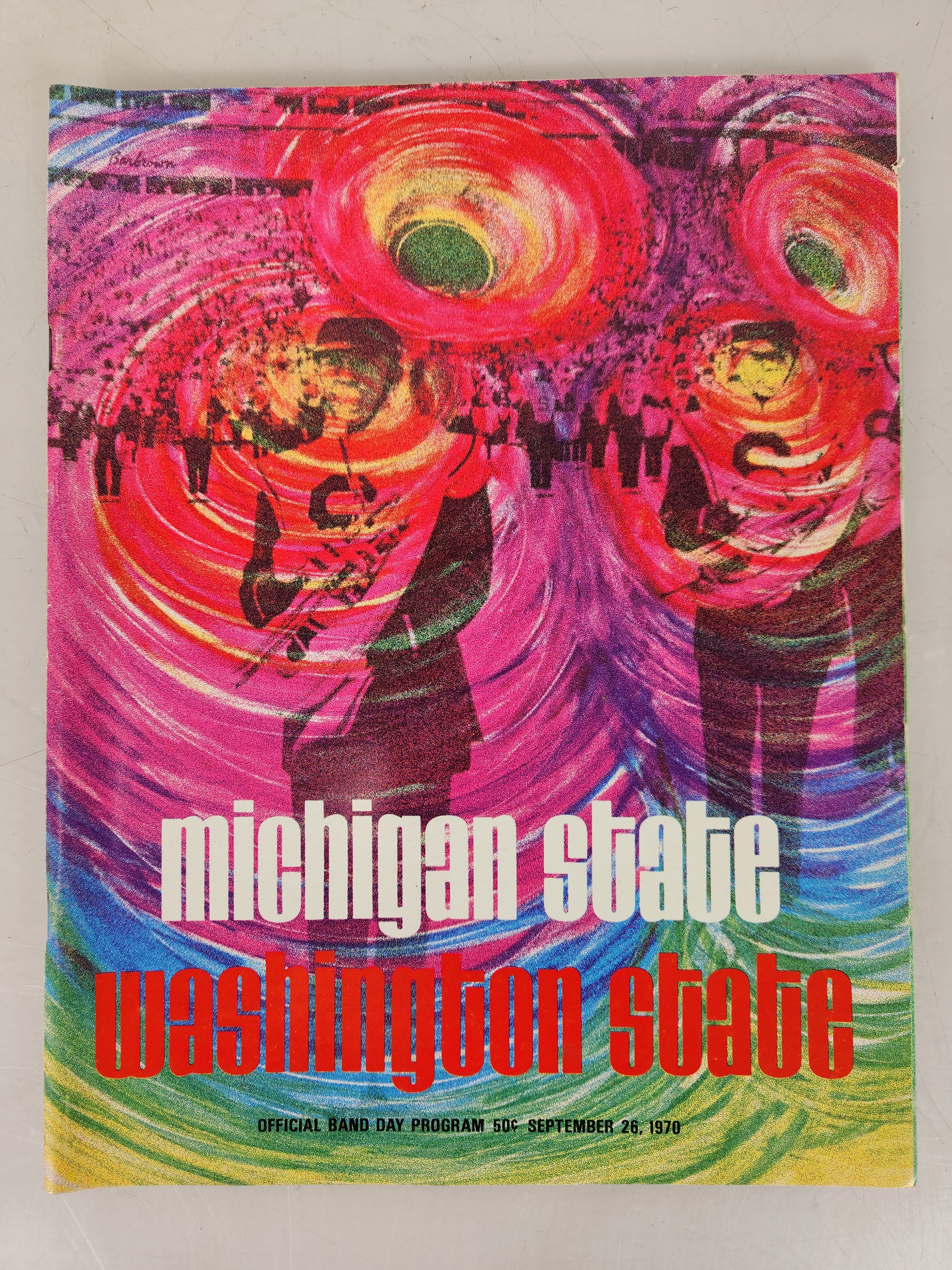 1970 Michigan State vs Washington State Spartan Stadium Sideliner Football Program #1