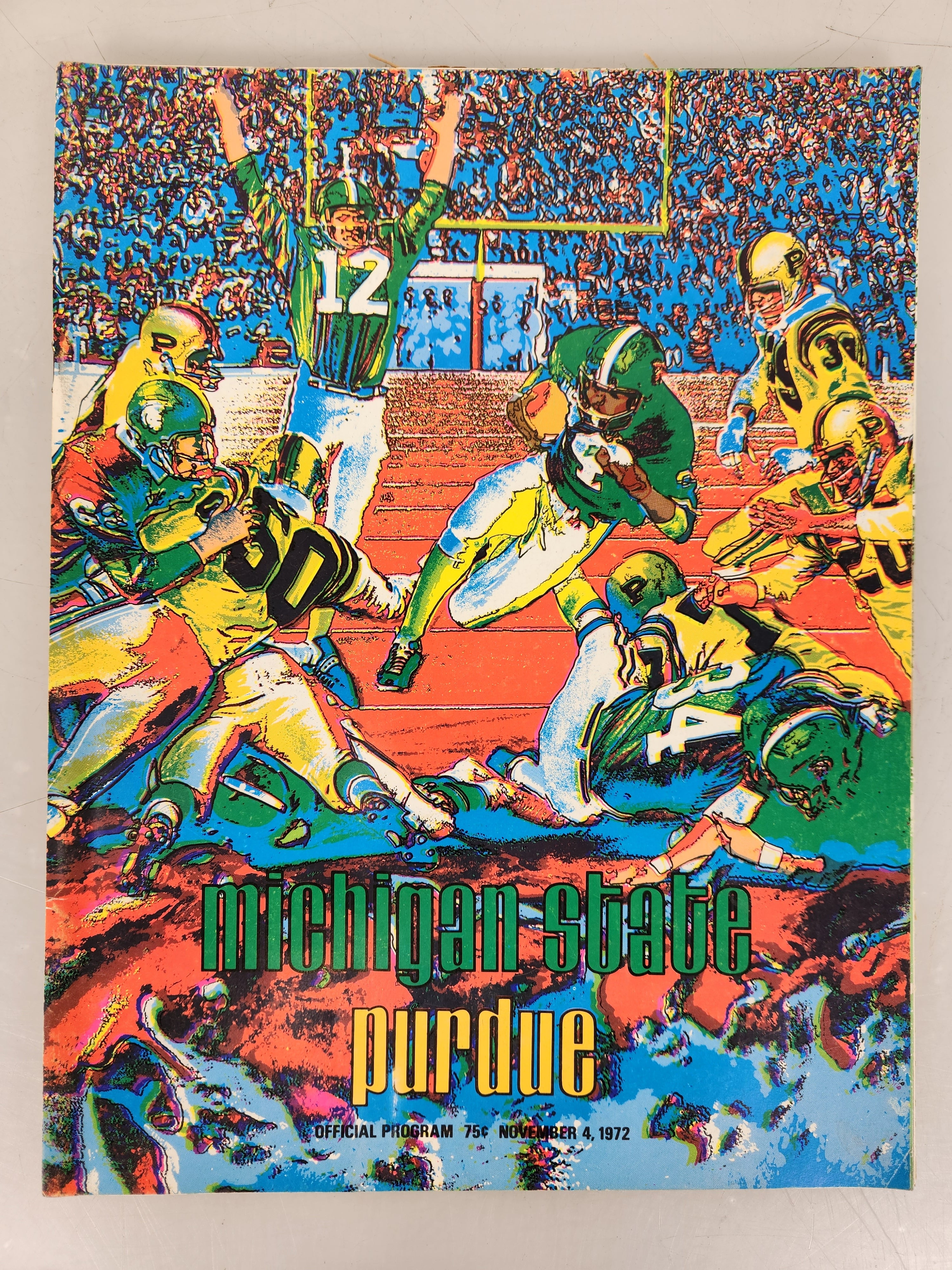 1972 Michigan State vs Purdue Spartan Stadium Sideliner Football Program