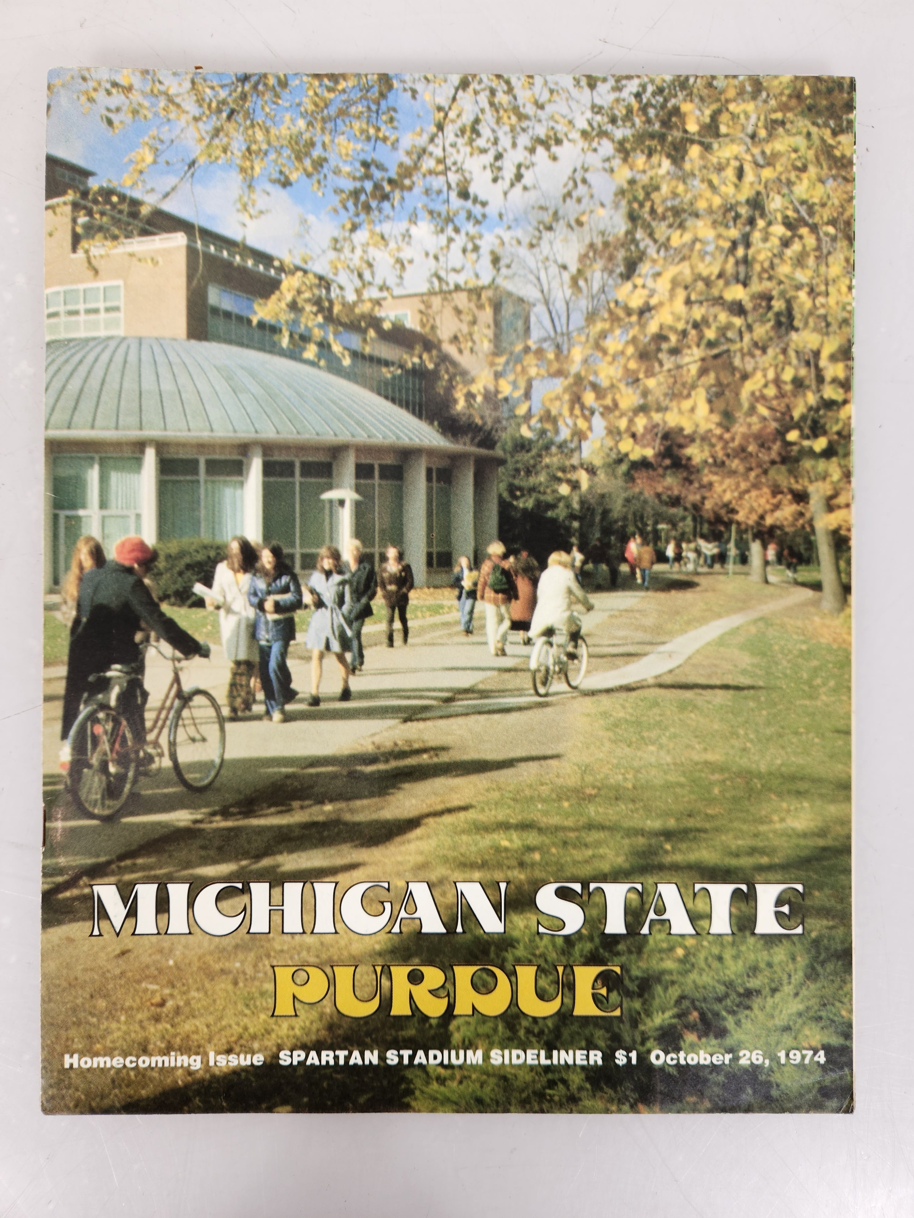 1974 Michigan State vs Purdue Spartan Stadium Sideliner Football Program