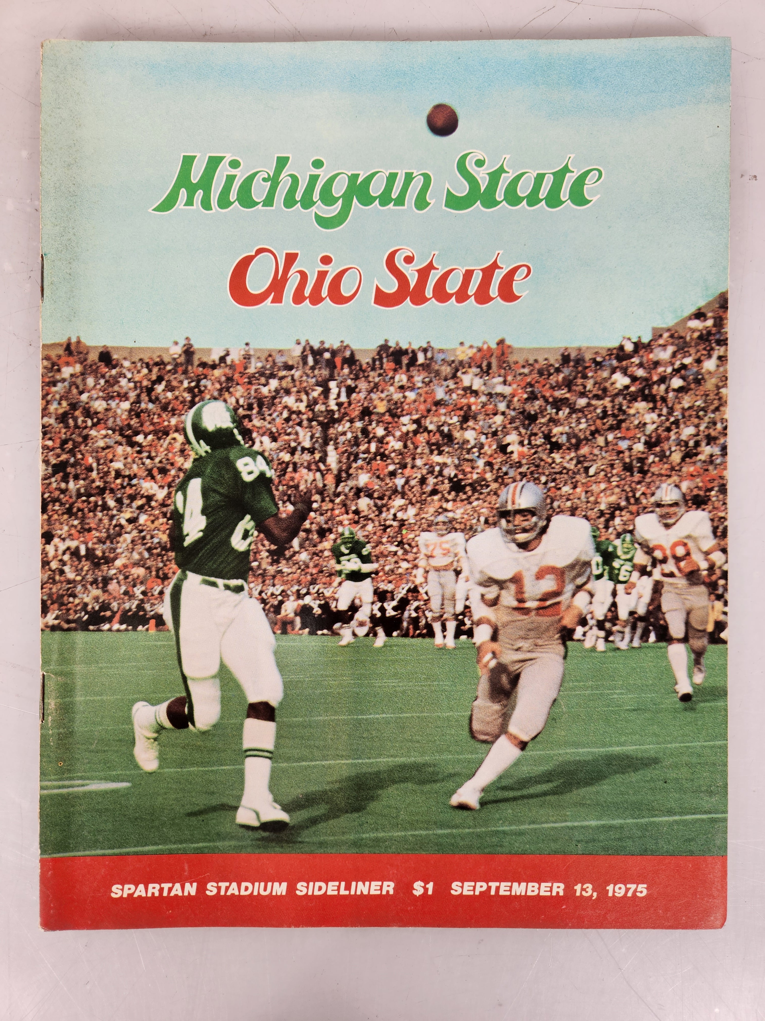1975 Michigan State vs Ohio State Spartan Stadium Sideliner Football Program