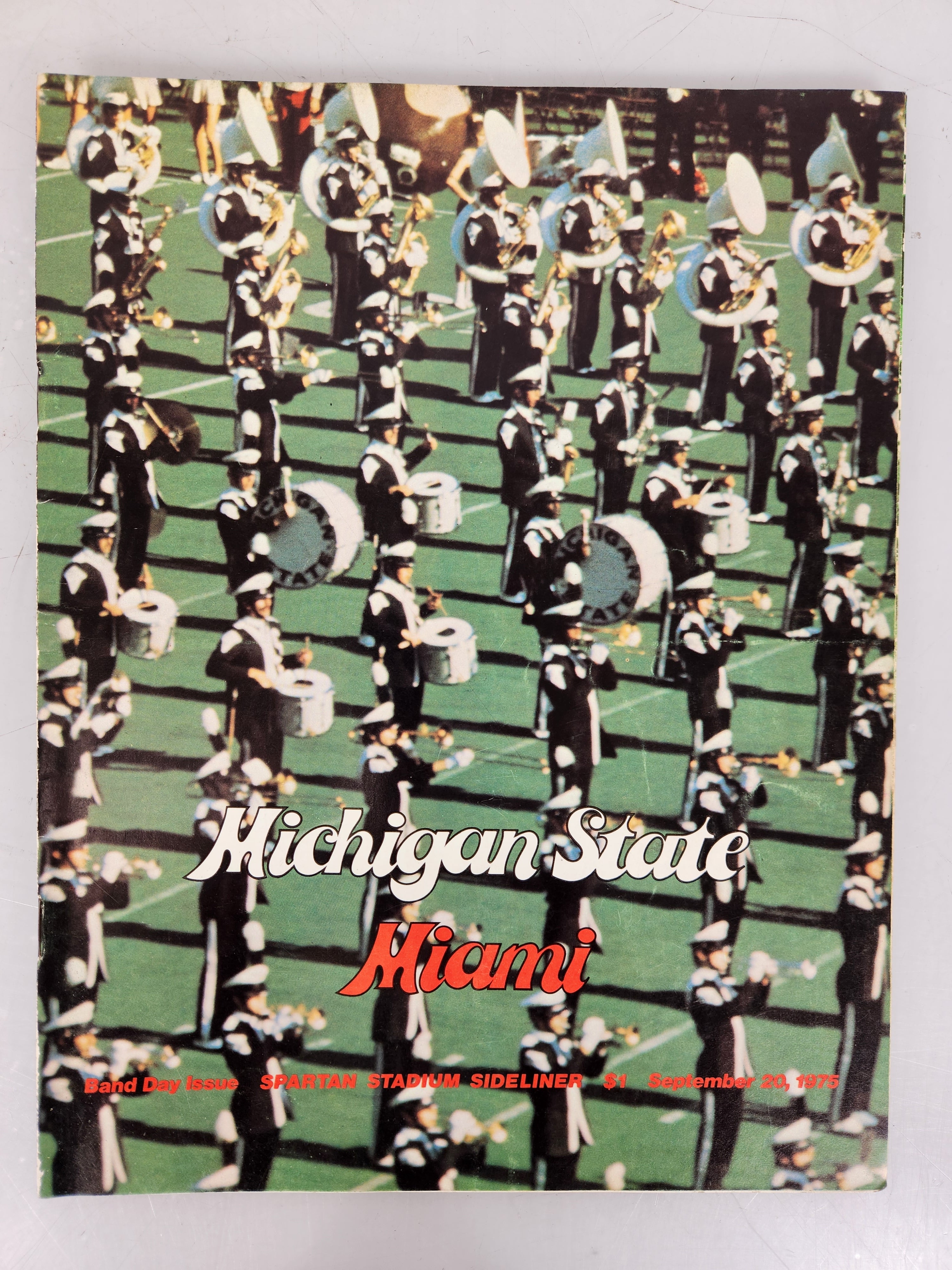 1975 Michigan State vs Miami Spartan Stadium Sideliner Football Program