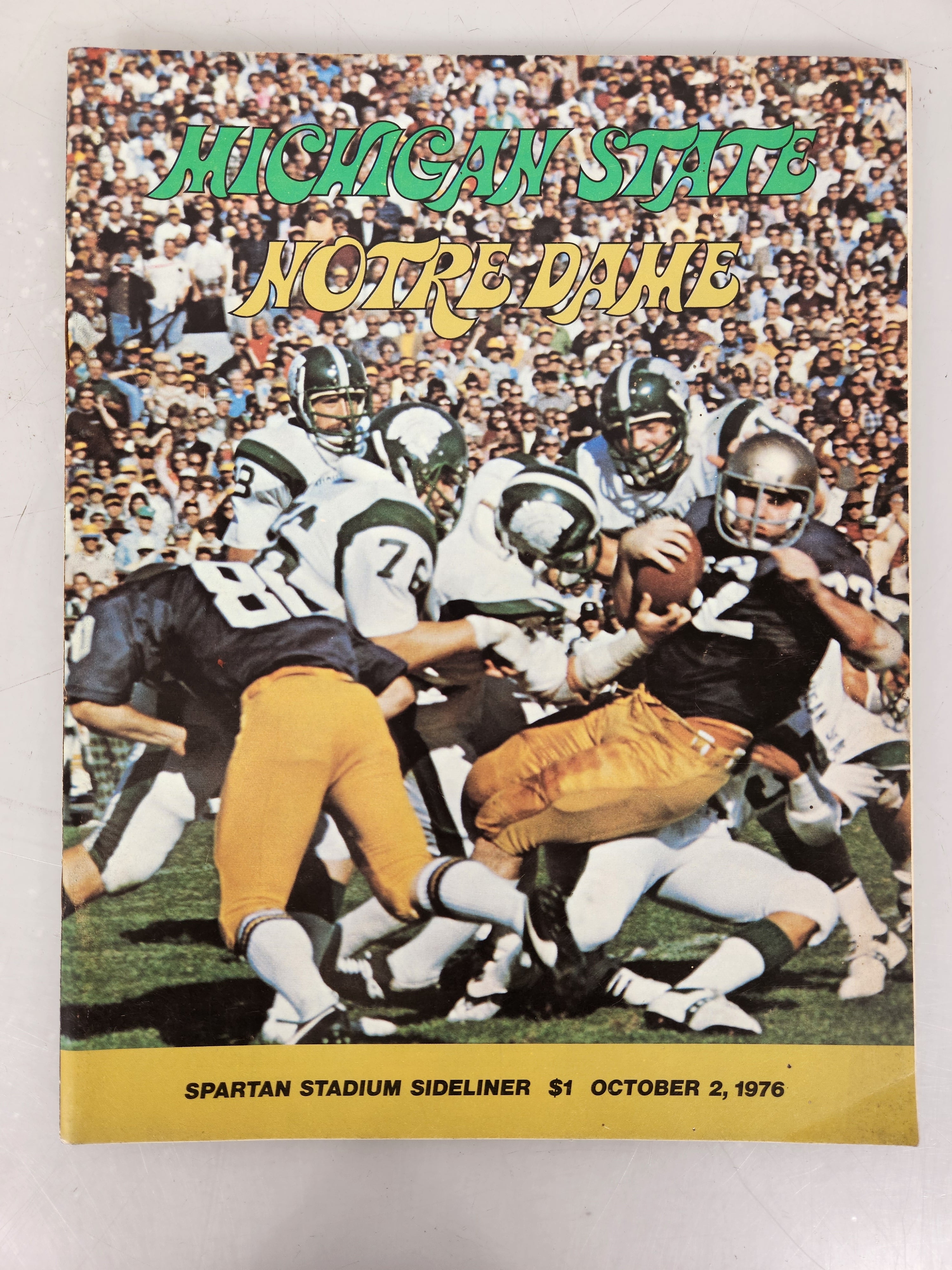 1976 Michigan State vs Notre Dame Spartan Stadium Sideliner Football Program