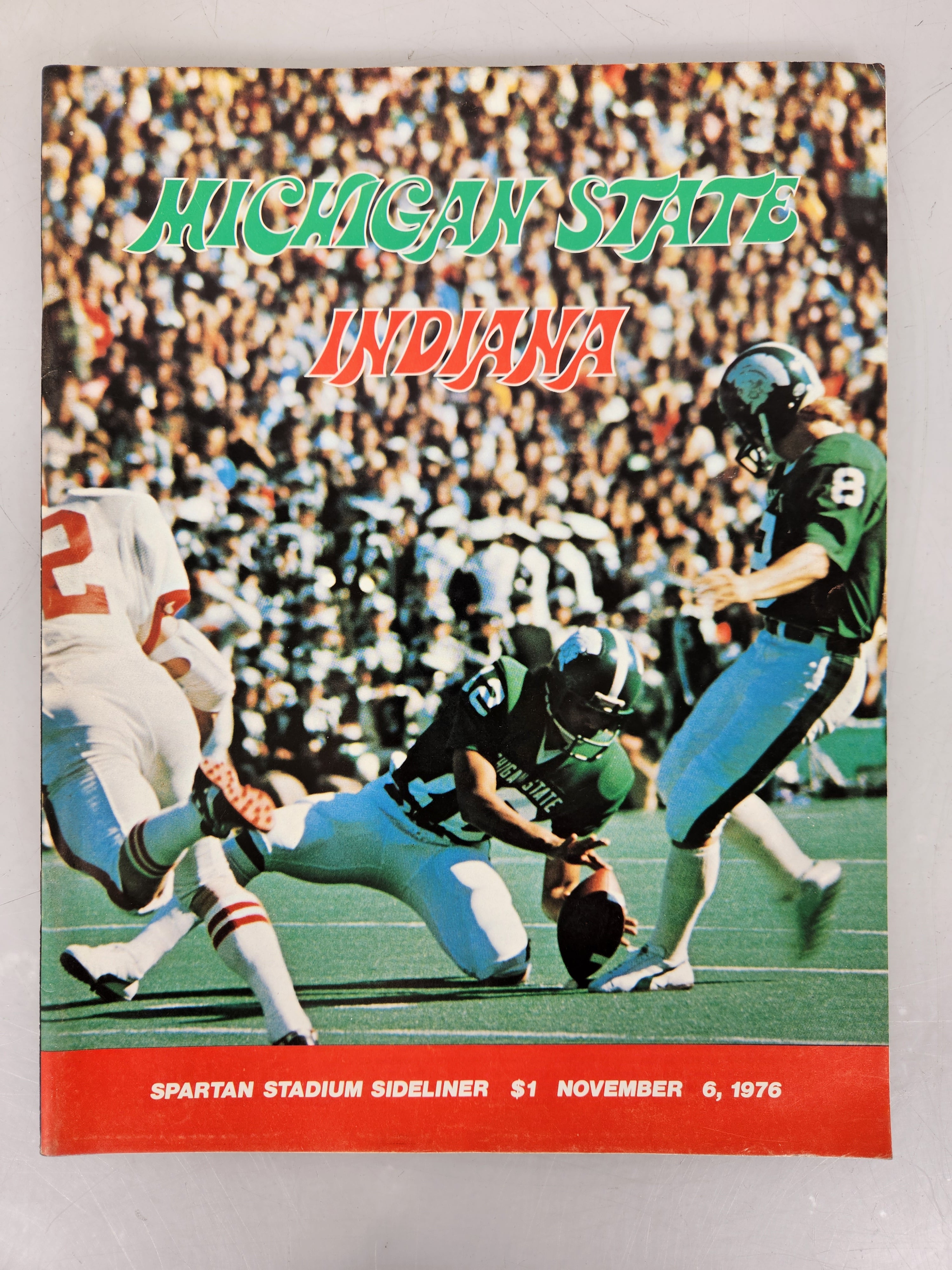 1976 Michigan State vs Indiana Spartan Stadium Sideliner Football Program