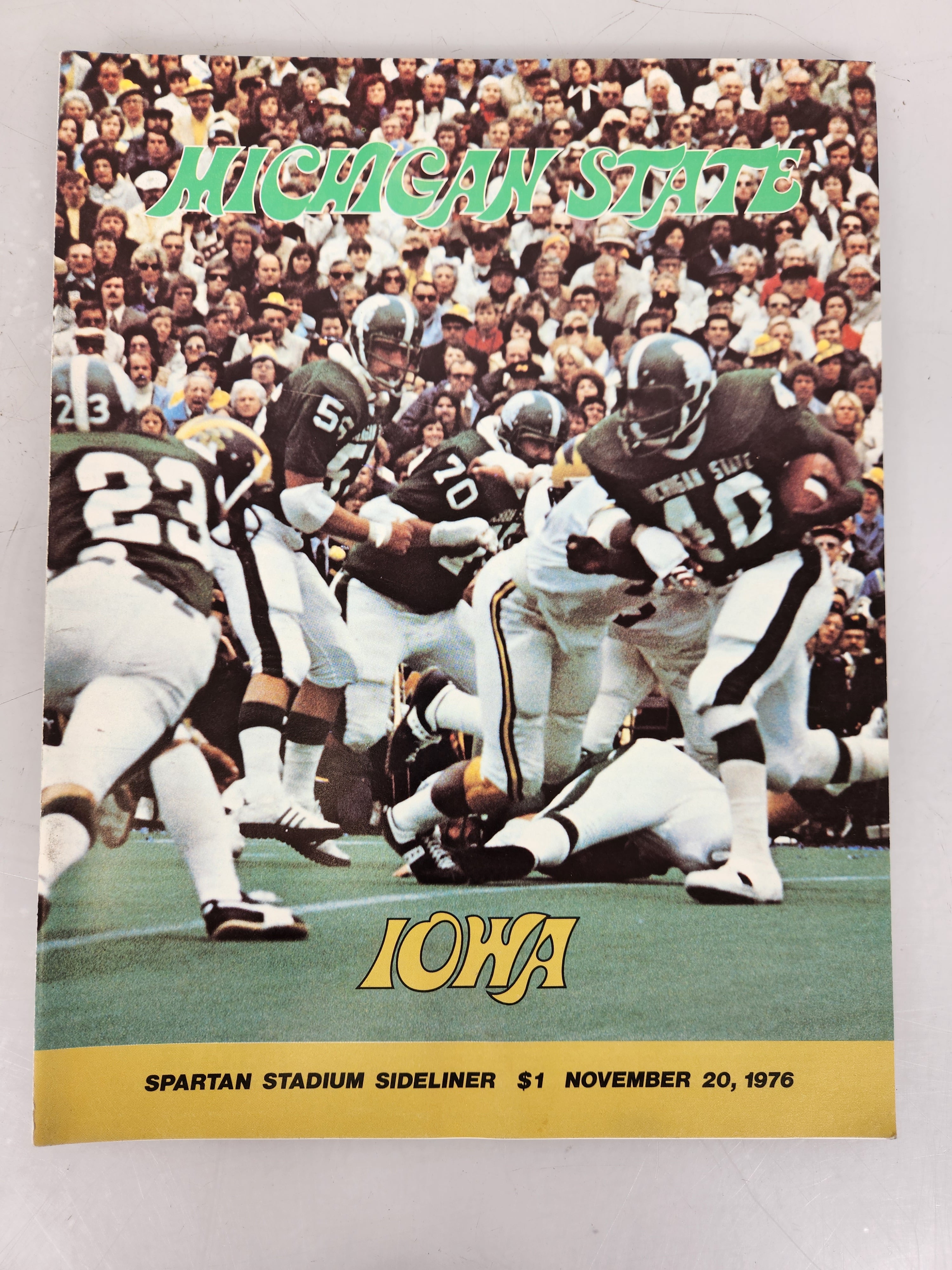 1976 Michigan State vs Iowa Spartan Stadium Sideliner Football Program