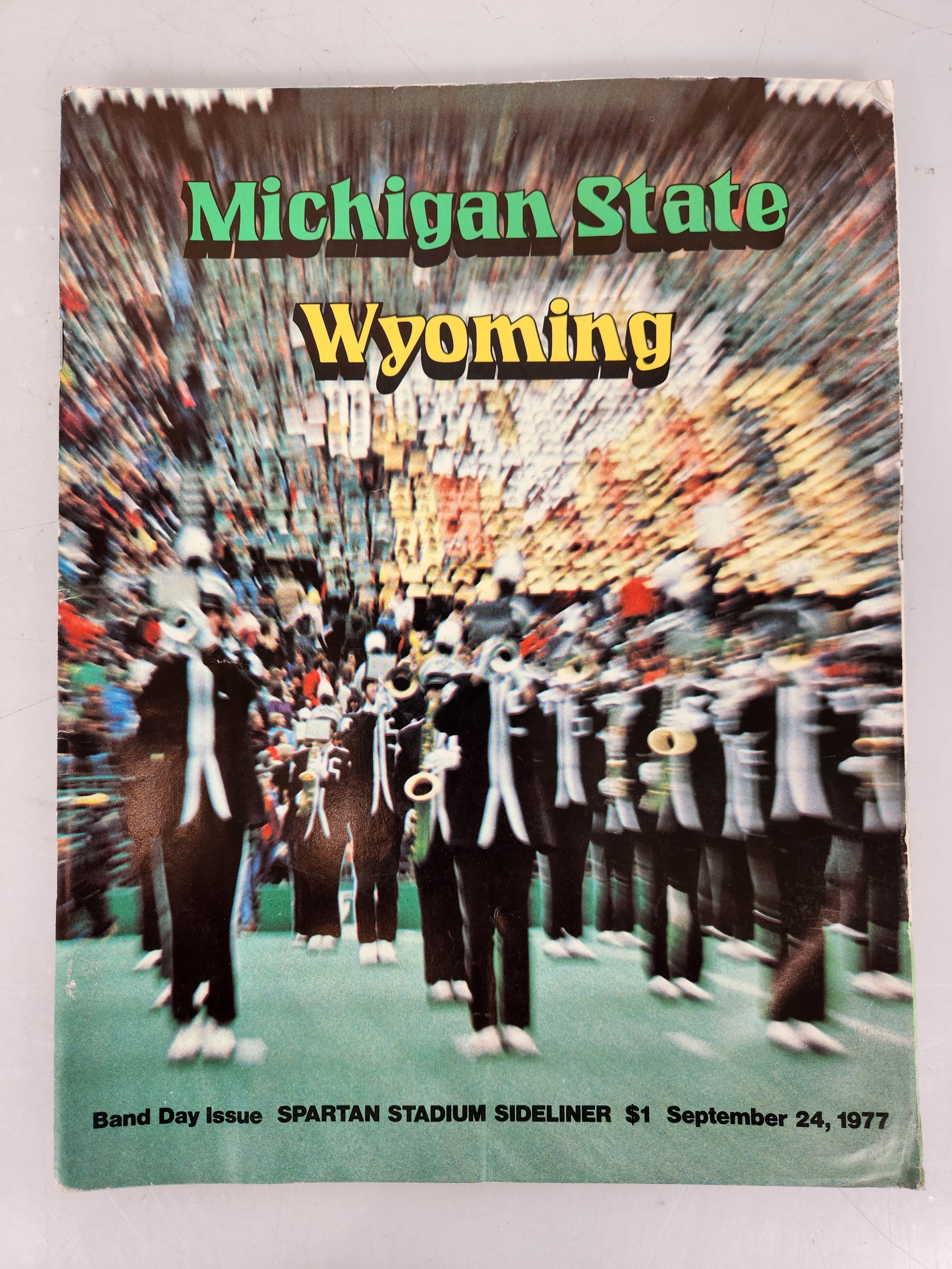 1977 Michigan State vs Wyoming Spartan Stadium Sideliner Football Program #2