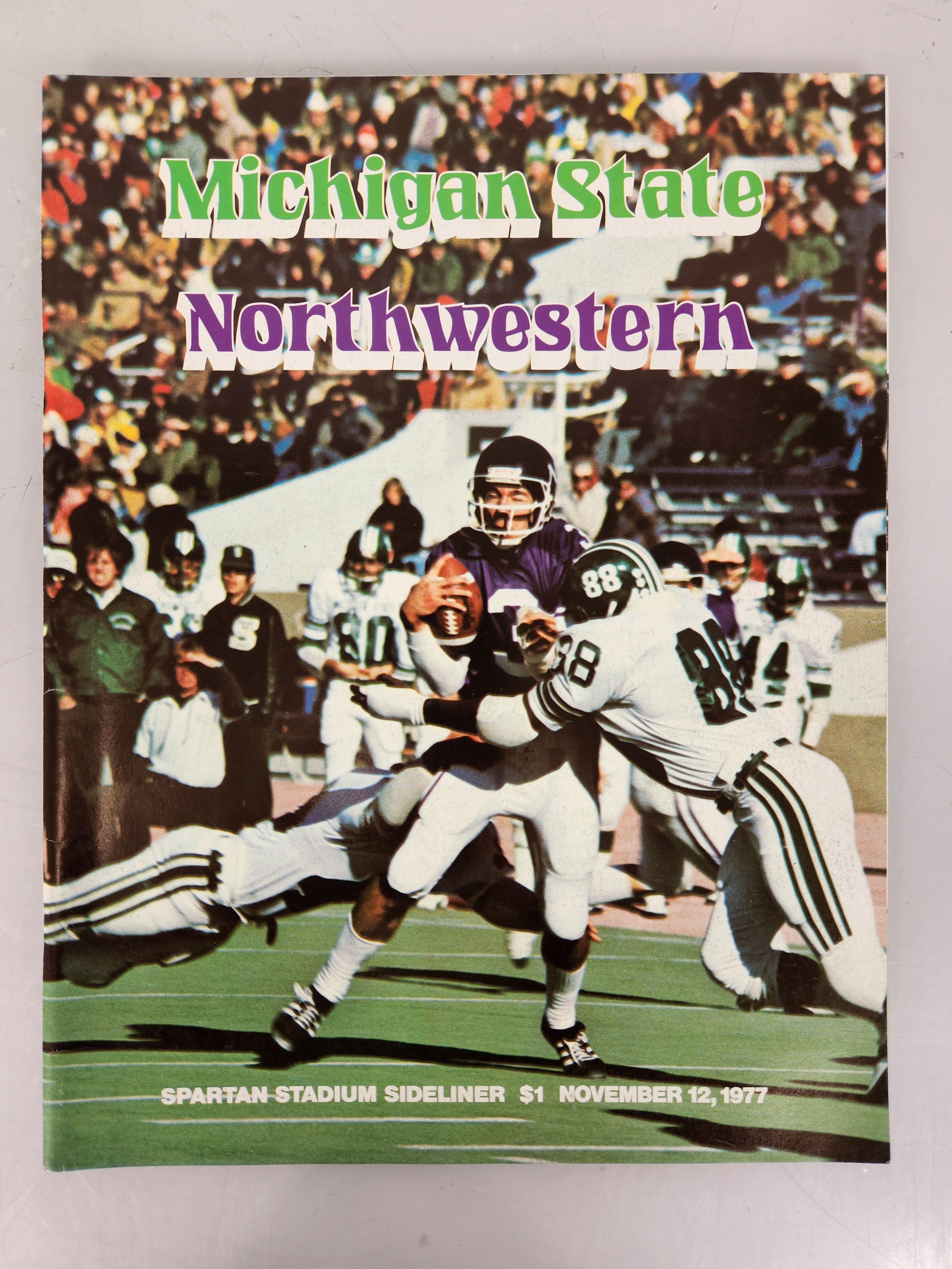 1977 Michigan State vs Northwestern Spartan Stadium Sideliner Football Program
