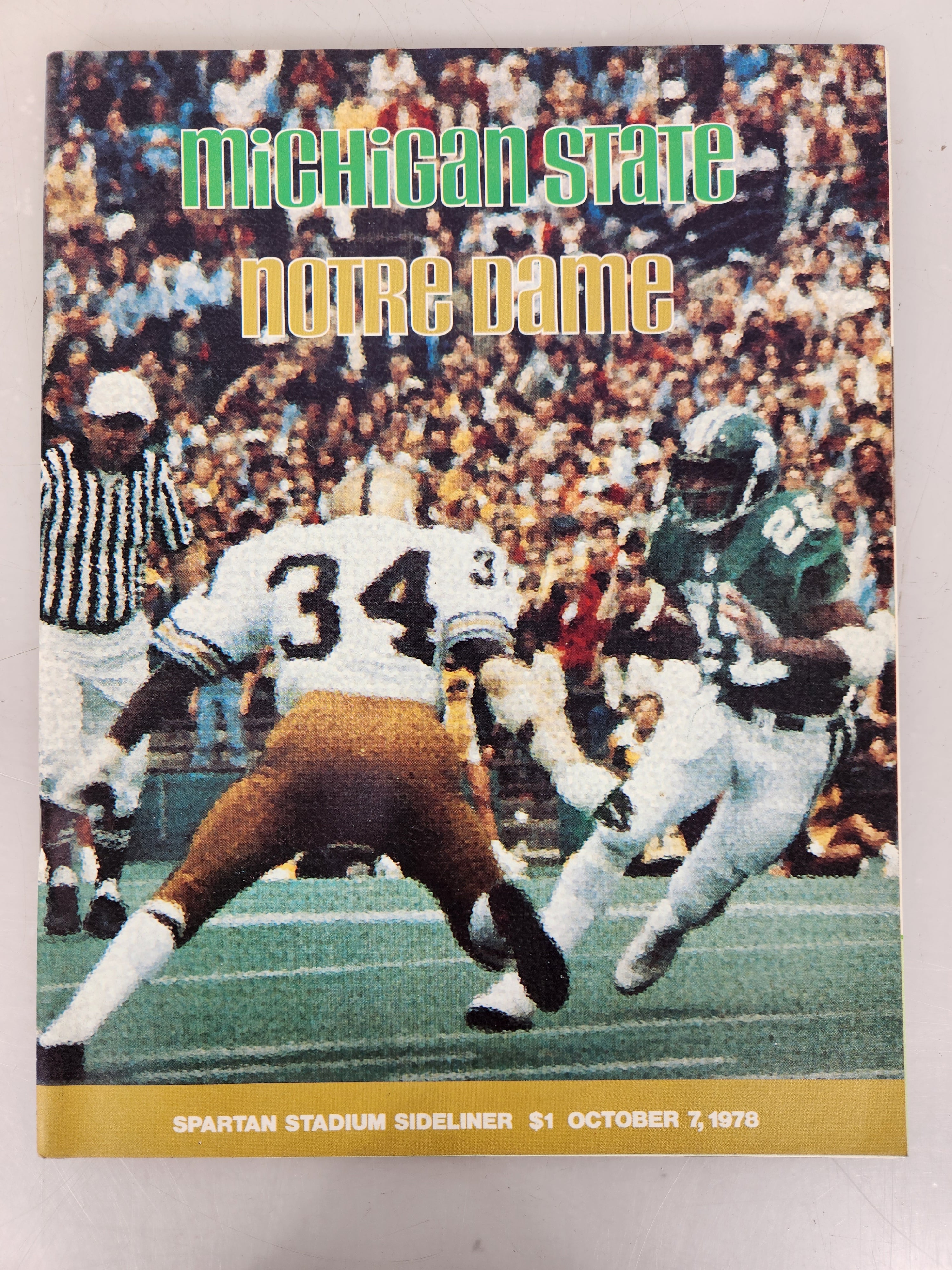 1978 Michigan State vs Notre Dame Spartan Stadium Sideliner Football Program