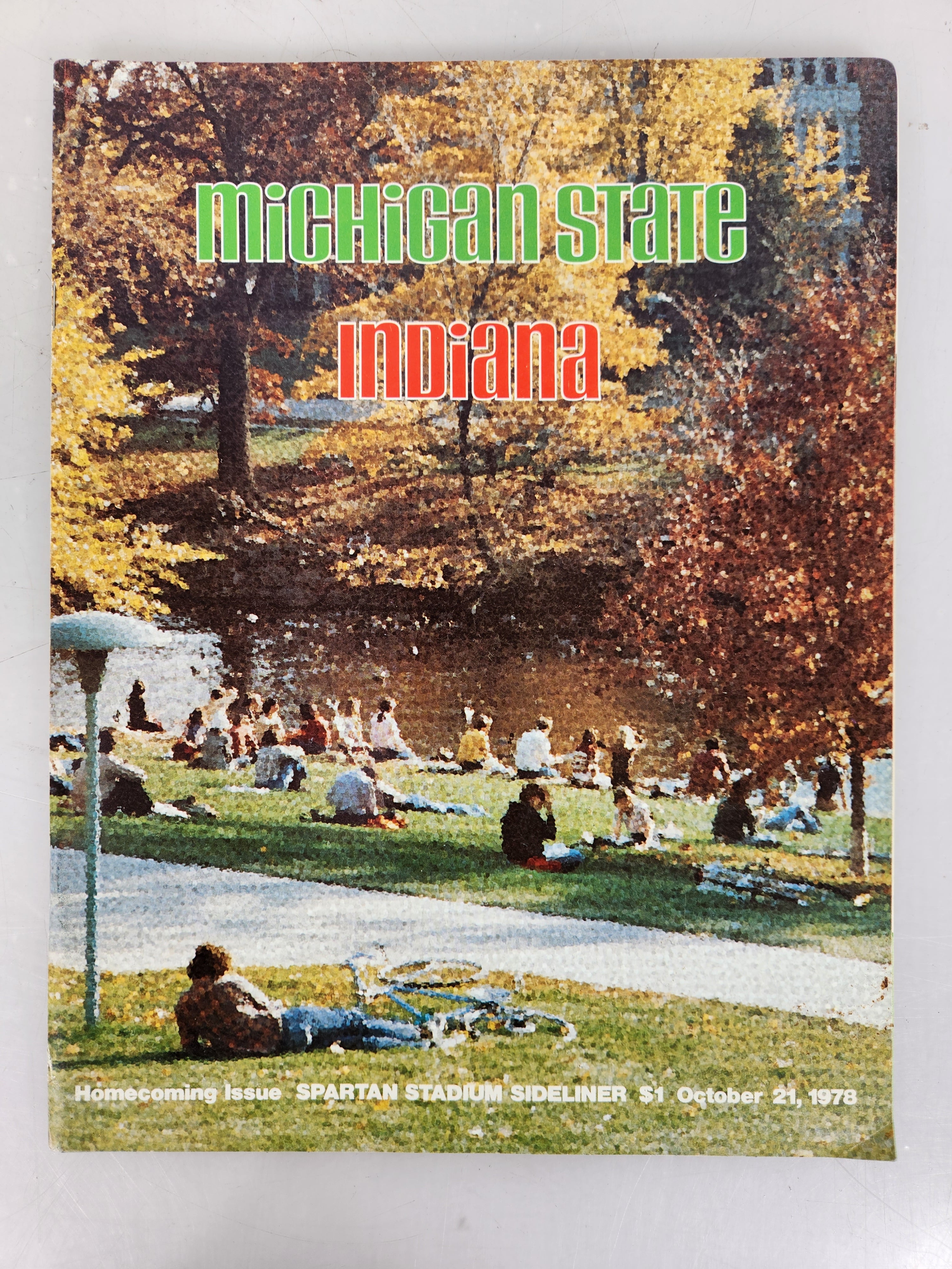 1978 Michigan State vs Indiana Spartan Stadium Sideliner Football Program