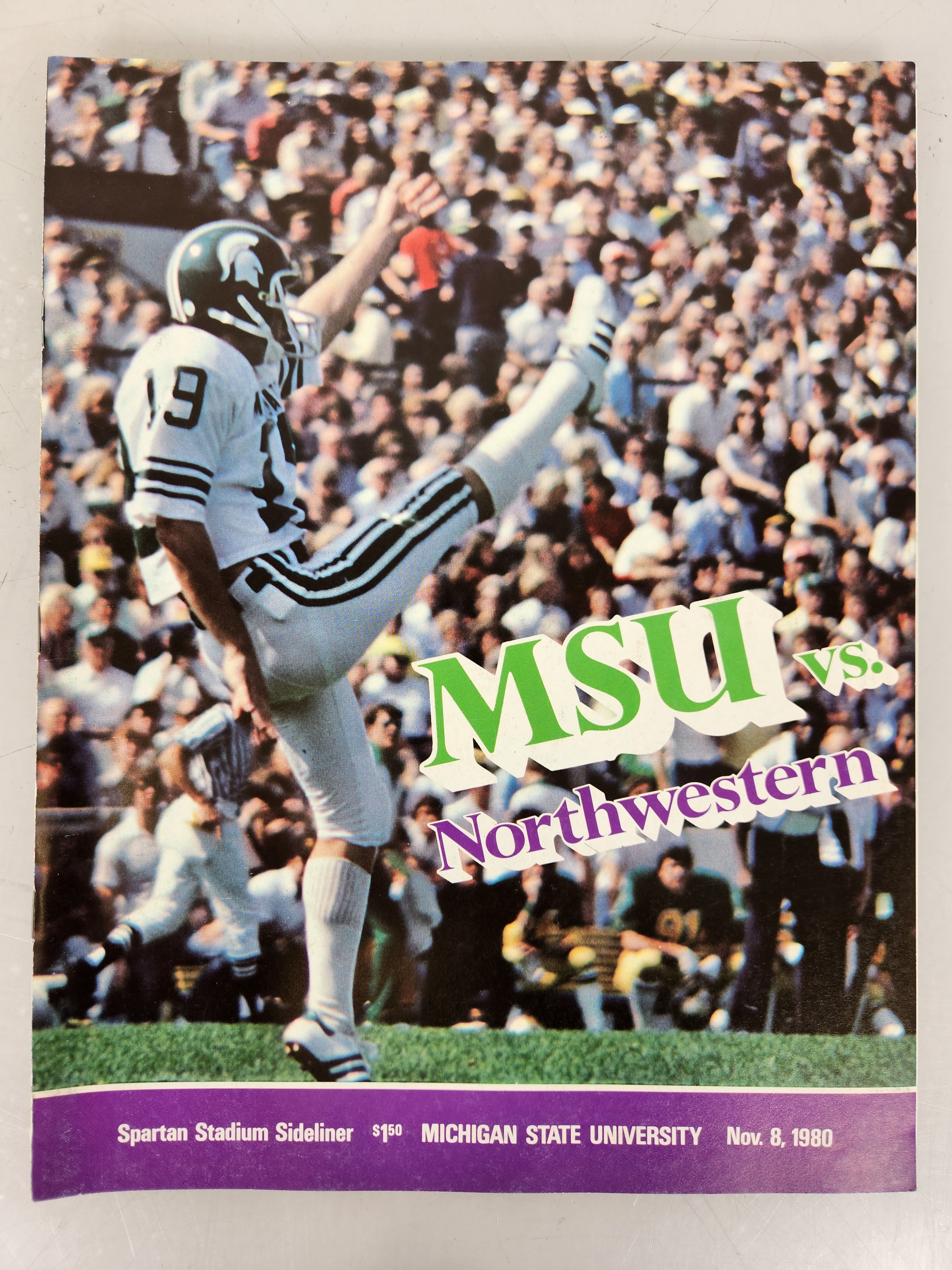1980 Michigan State vs Northwestern Spartan Stadium Sideliner Football Program
