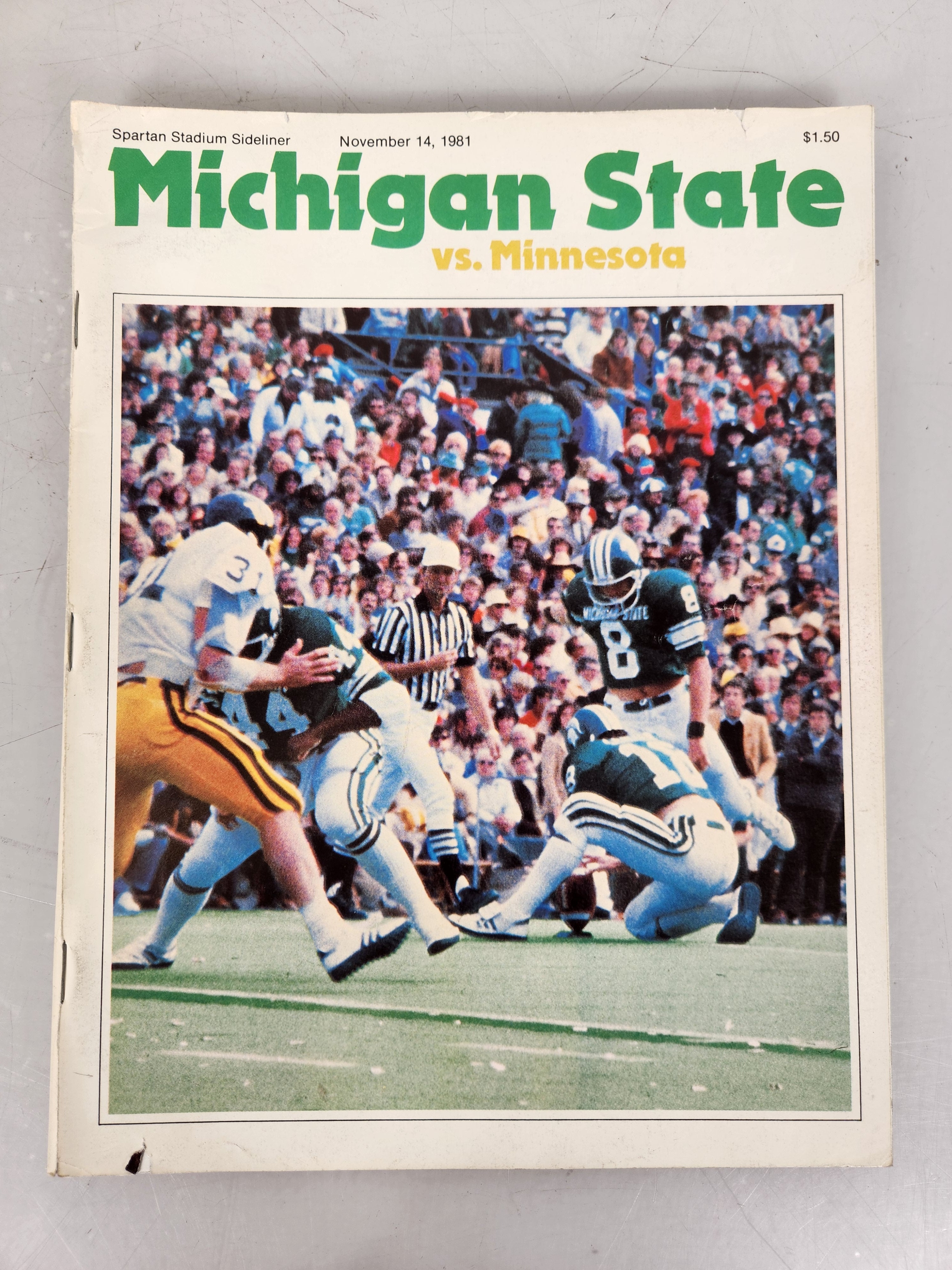 1981 Michigan State vs Minnesota Spartan Stadium Sideliner Football Program