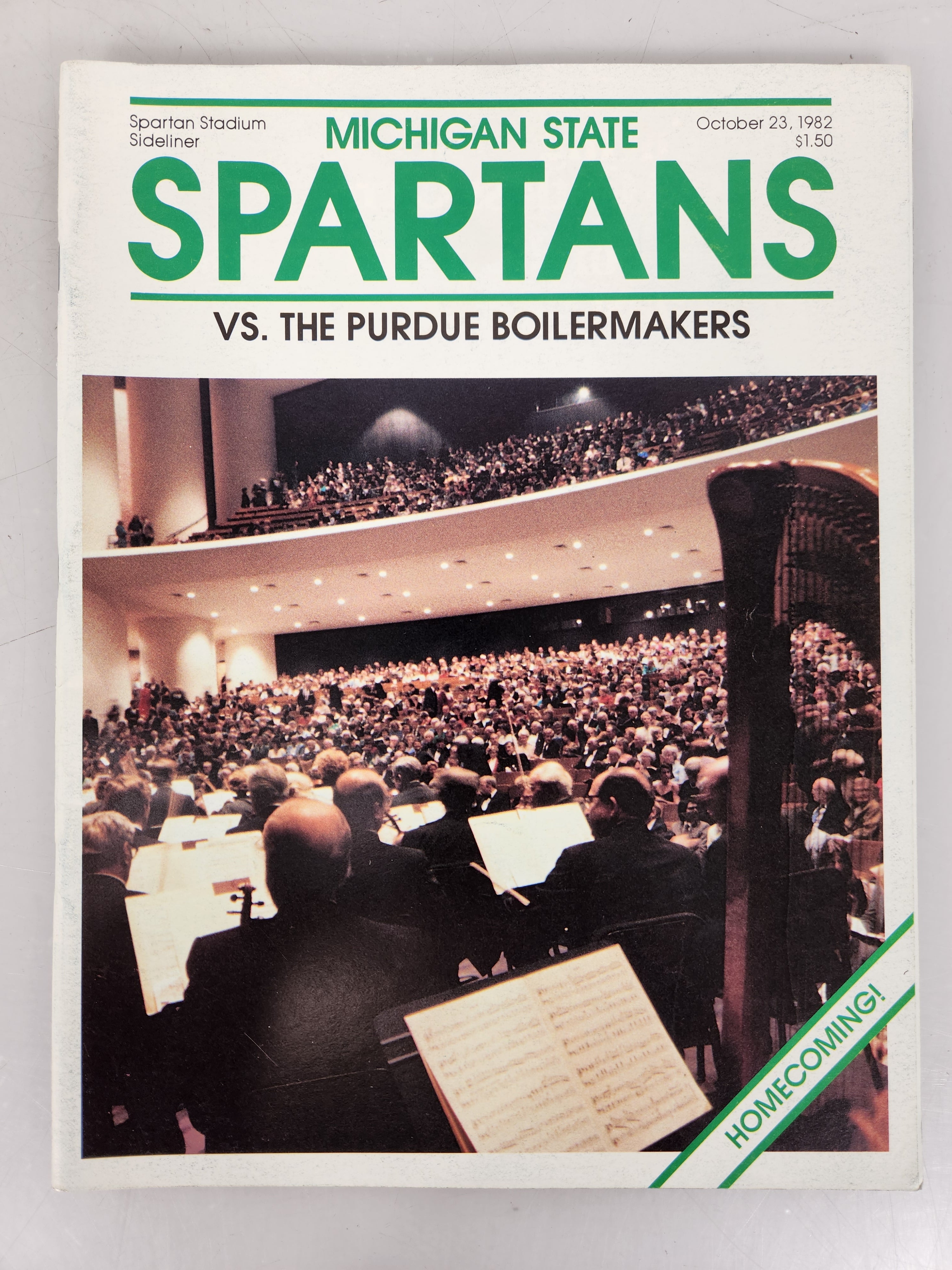 1982 Michigan State vs Purdue Spartan Stadium Sideliner Football Program