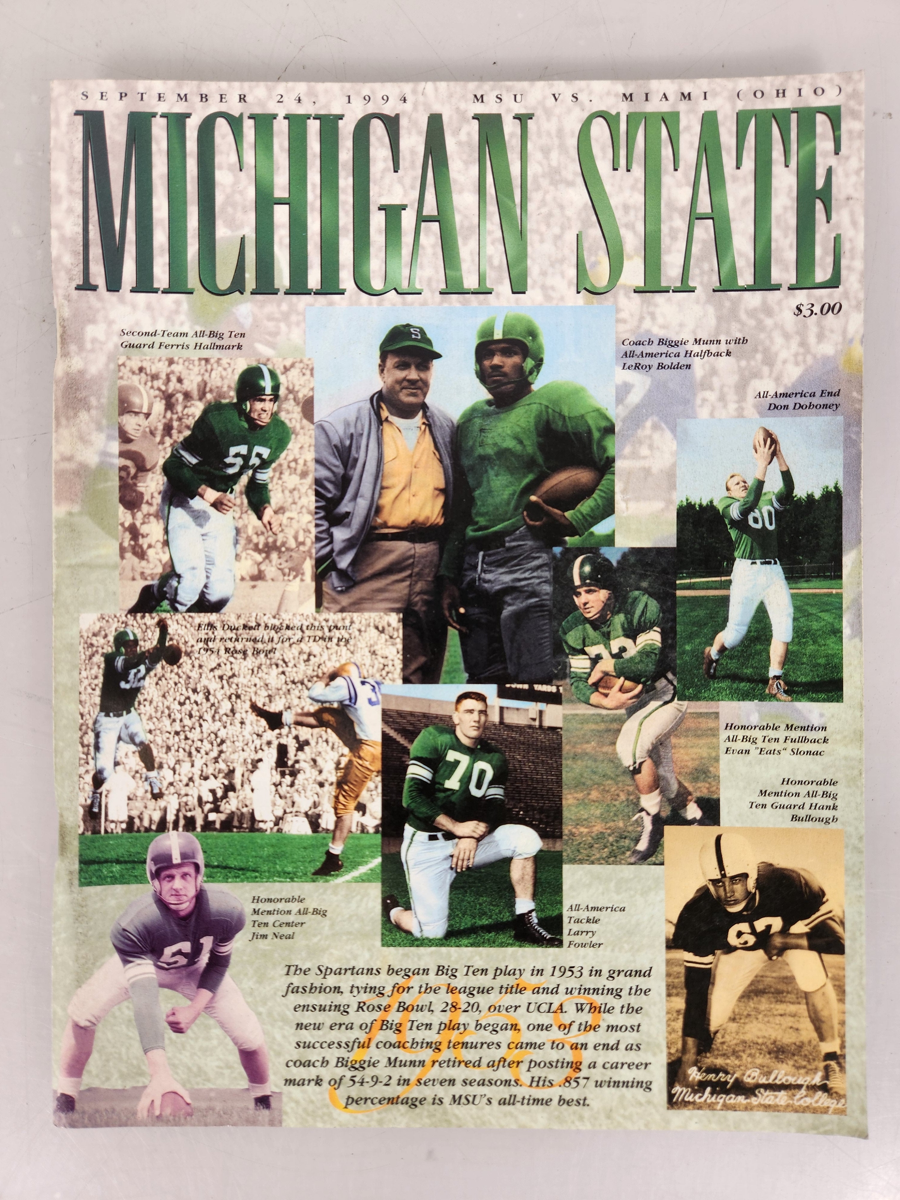 1994 Michigan State vs Miami (Ohio) Football Program