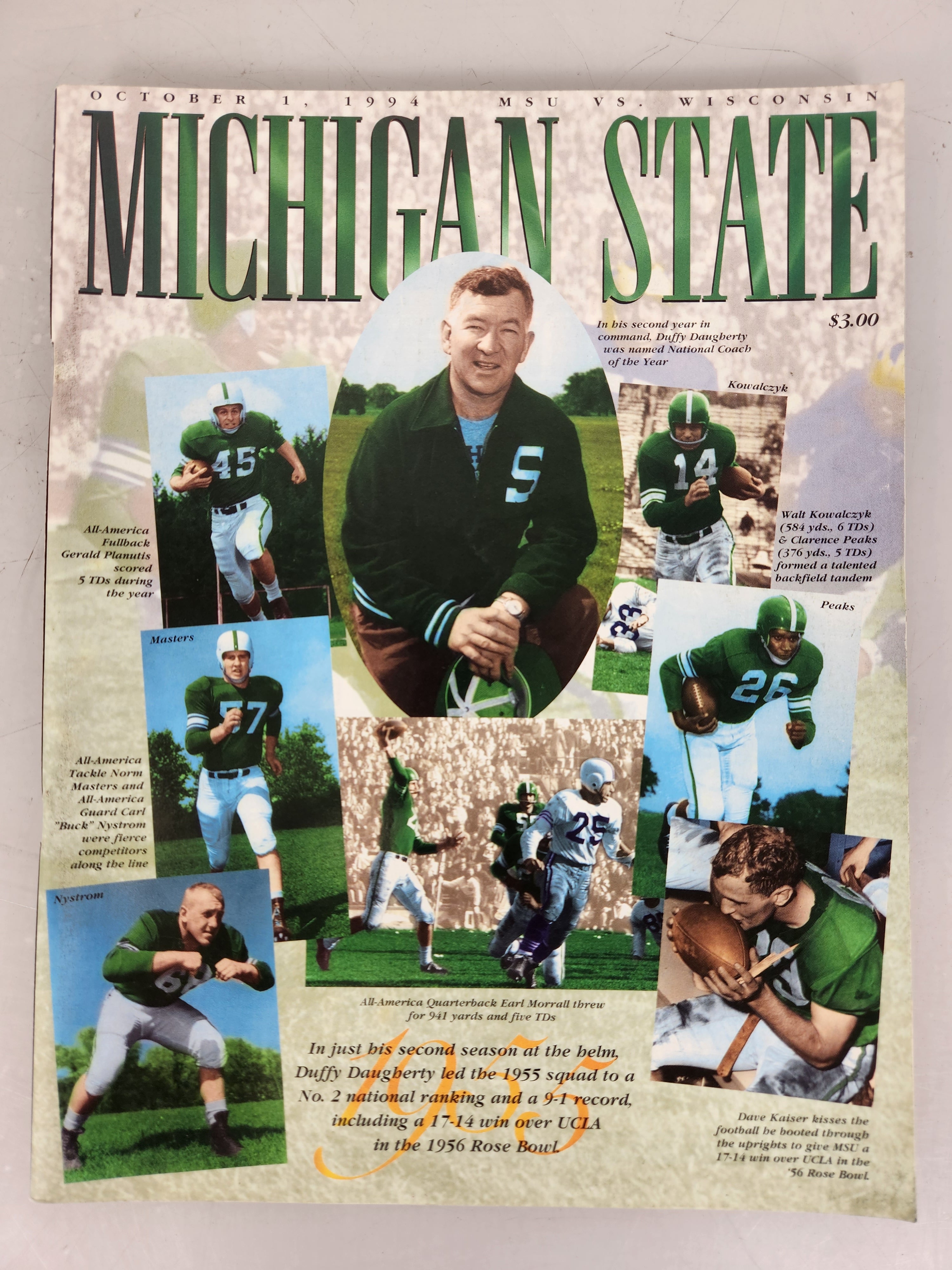 1994 Michigan State vs Wisconsin Football Program