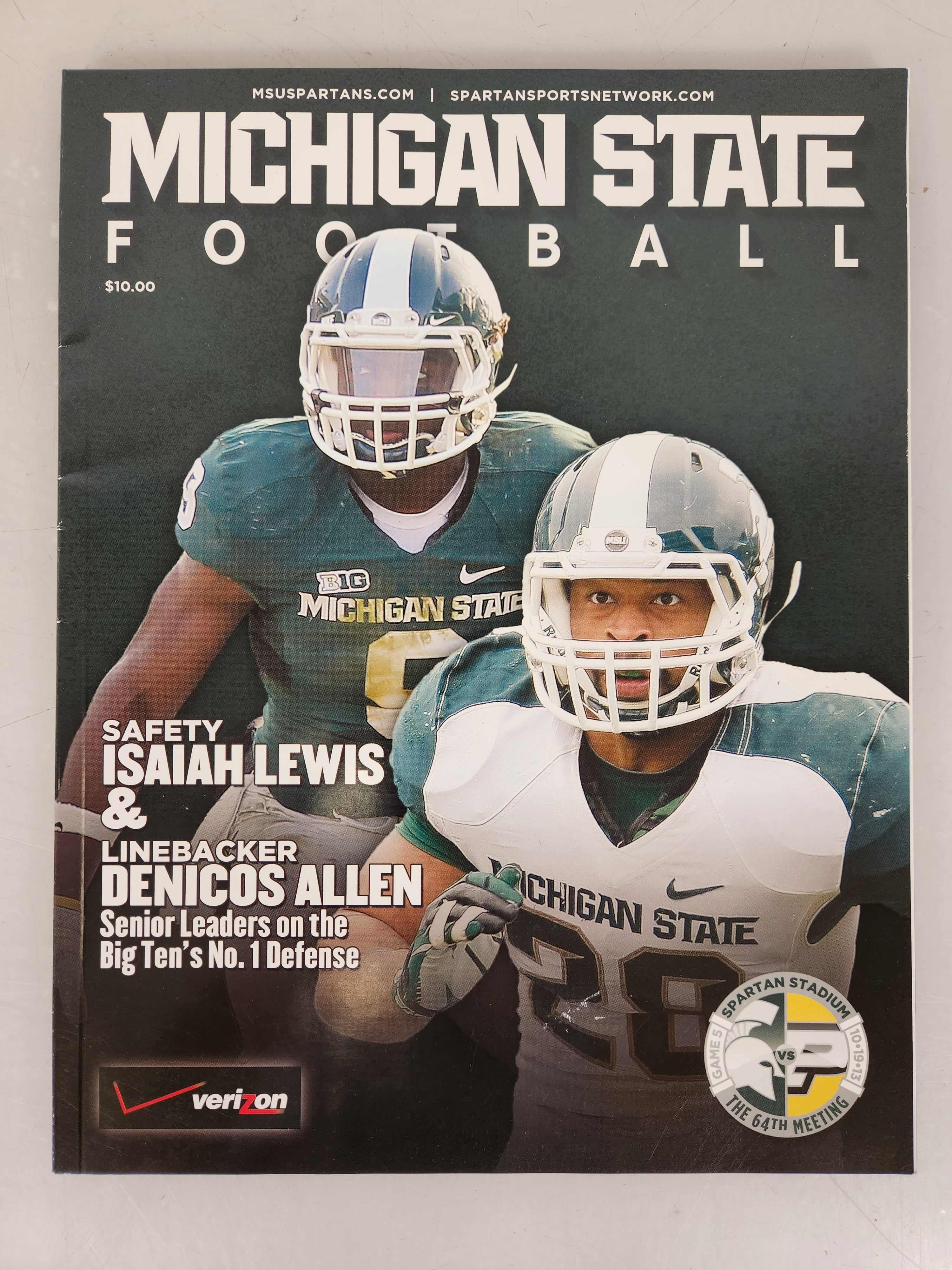 2013 Michigan State vs Purdue Michigan State Football Gameday Magazine Football Program