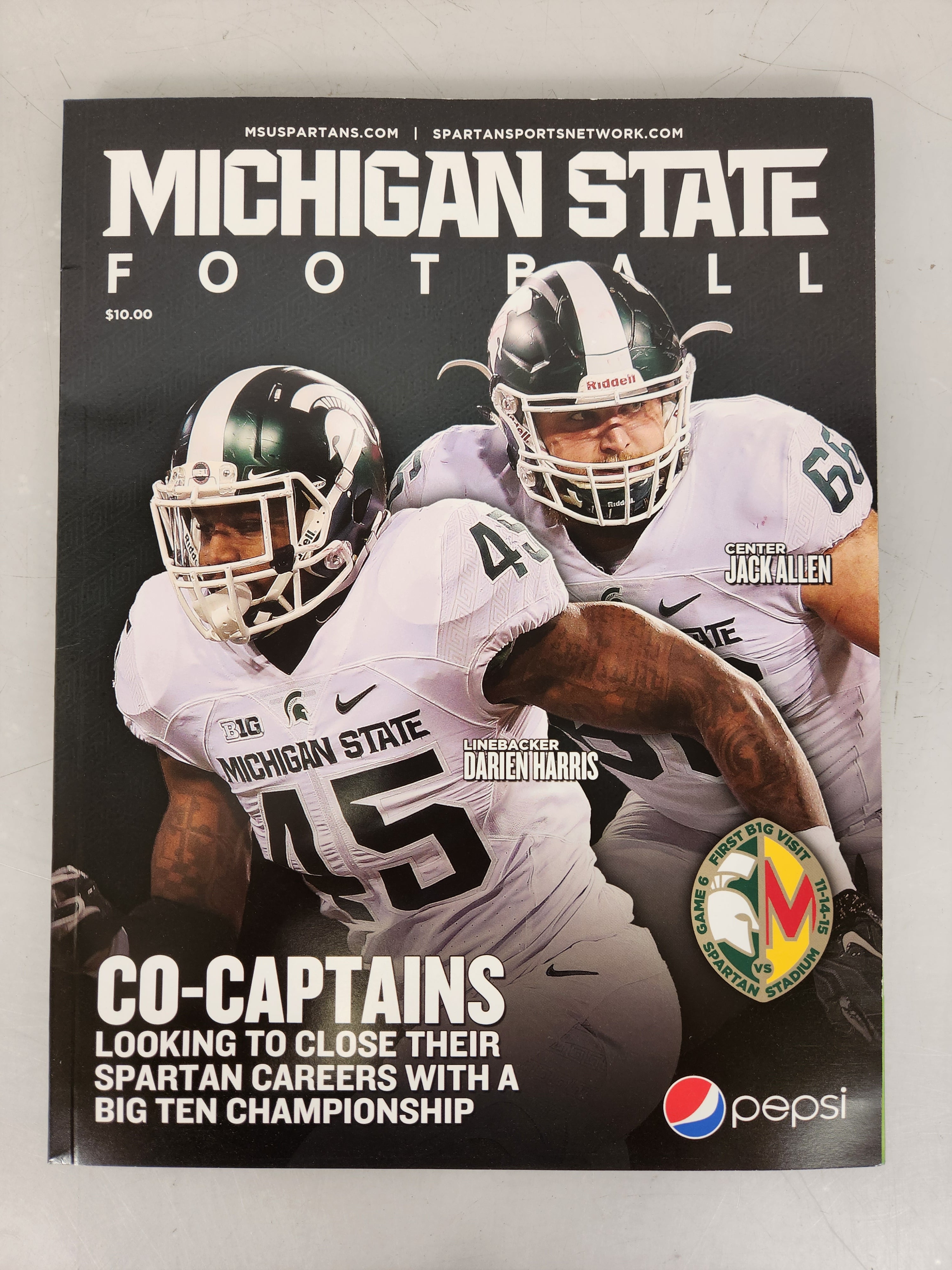 2015 Michigan State vs Maryland Michigan State Football Gameday Magazine Football Program