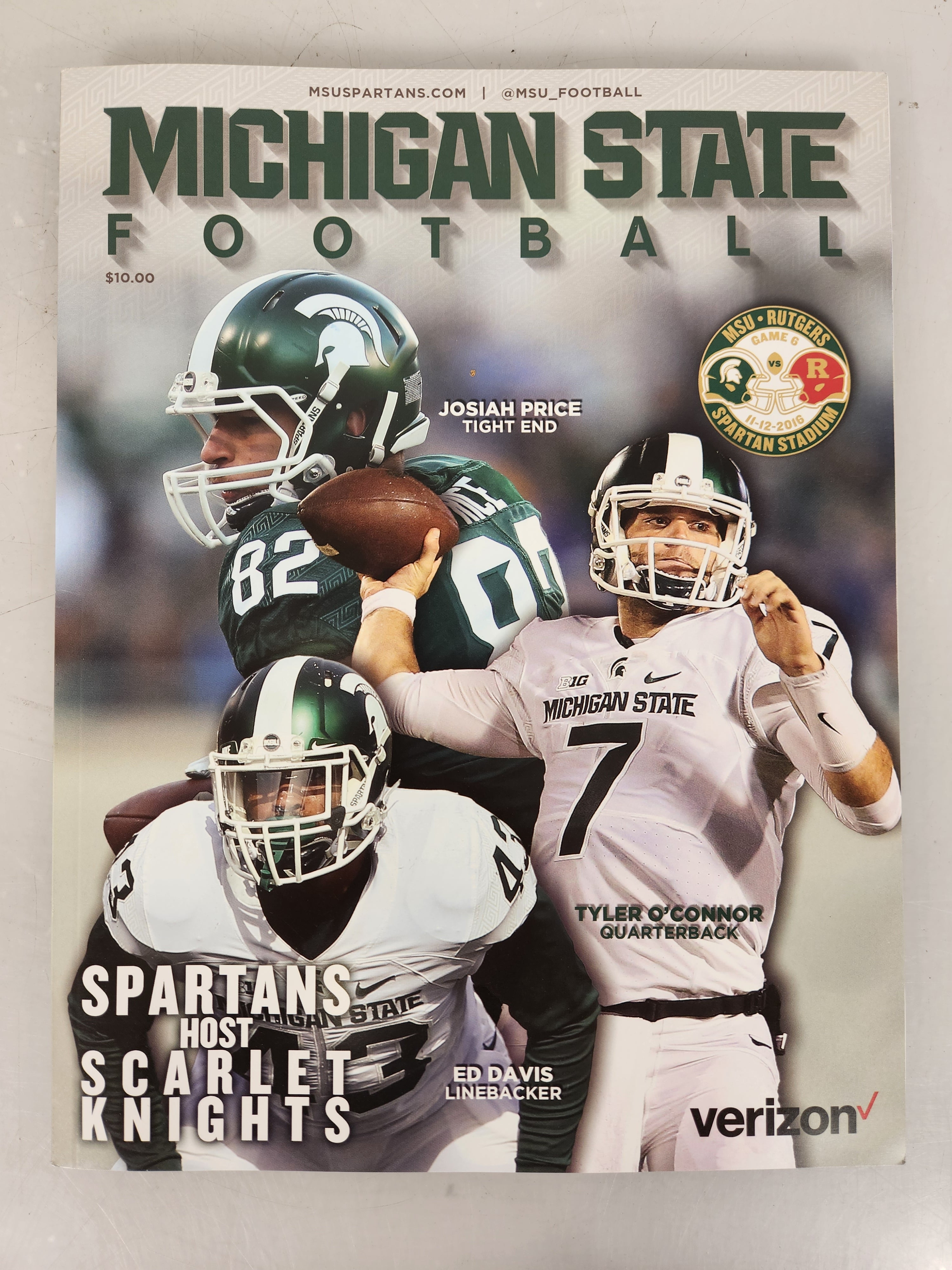 2016 Michigan State vs Rutgers Michigan State Football Gameday Magazine Football Program