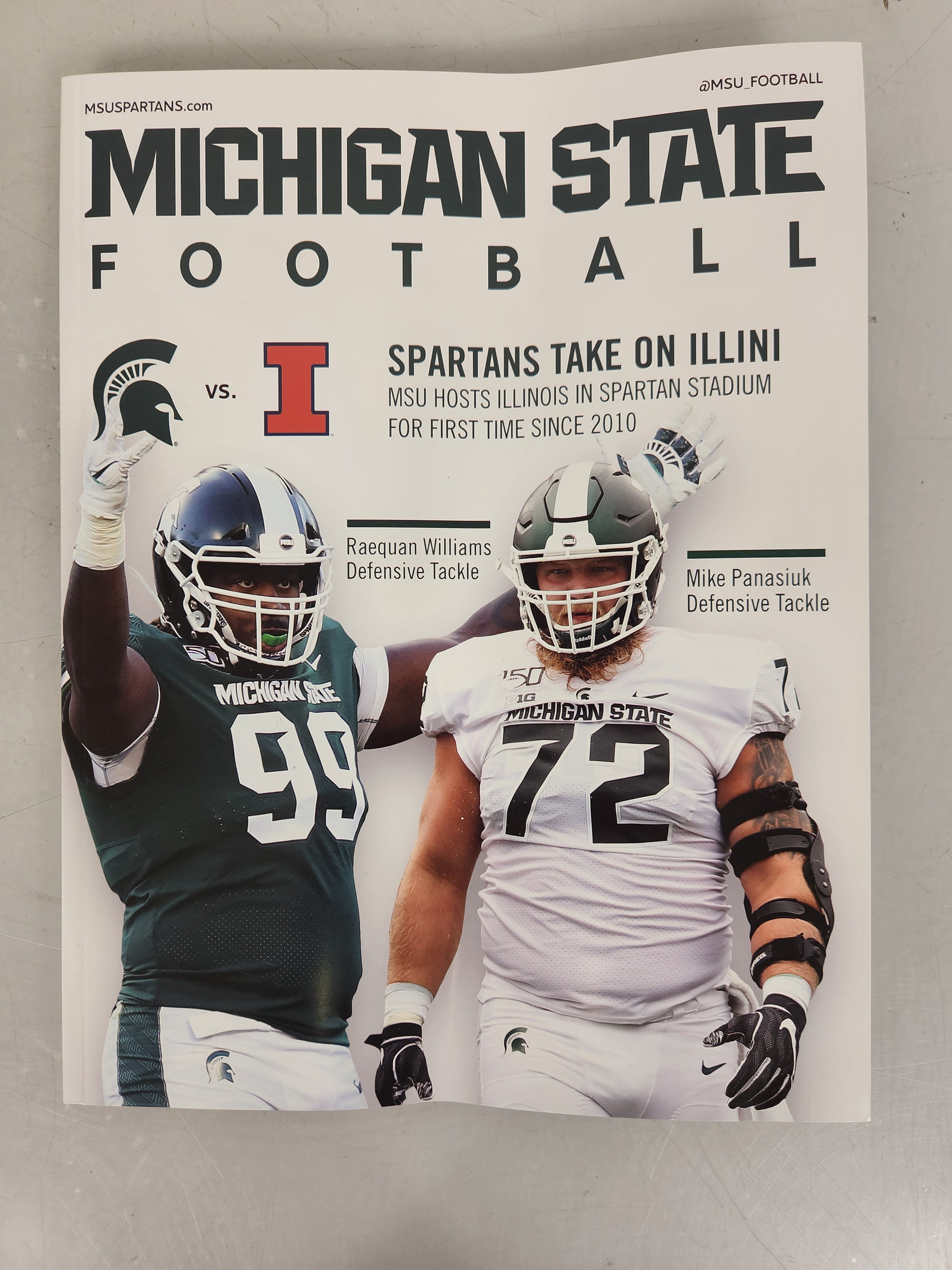 2019 Michigan State vs Illinois Michigan State Football Gameday Magazine Football Program