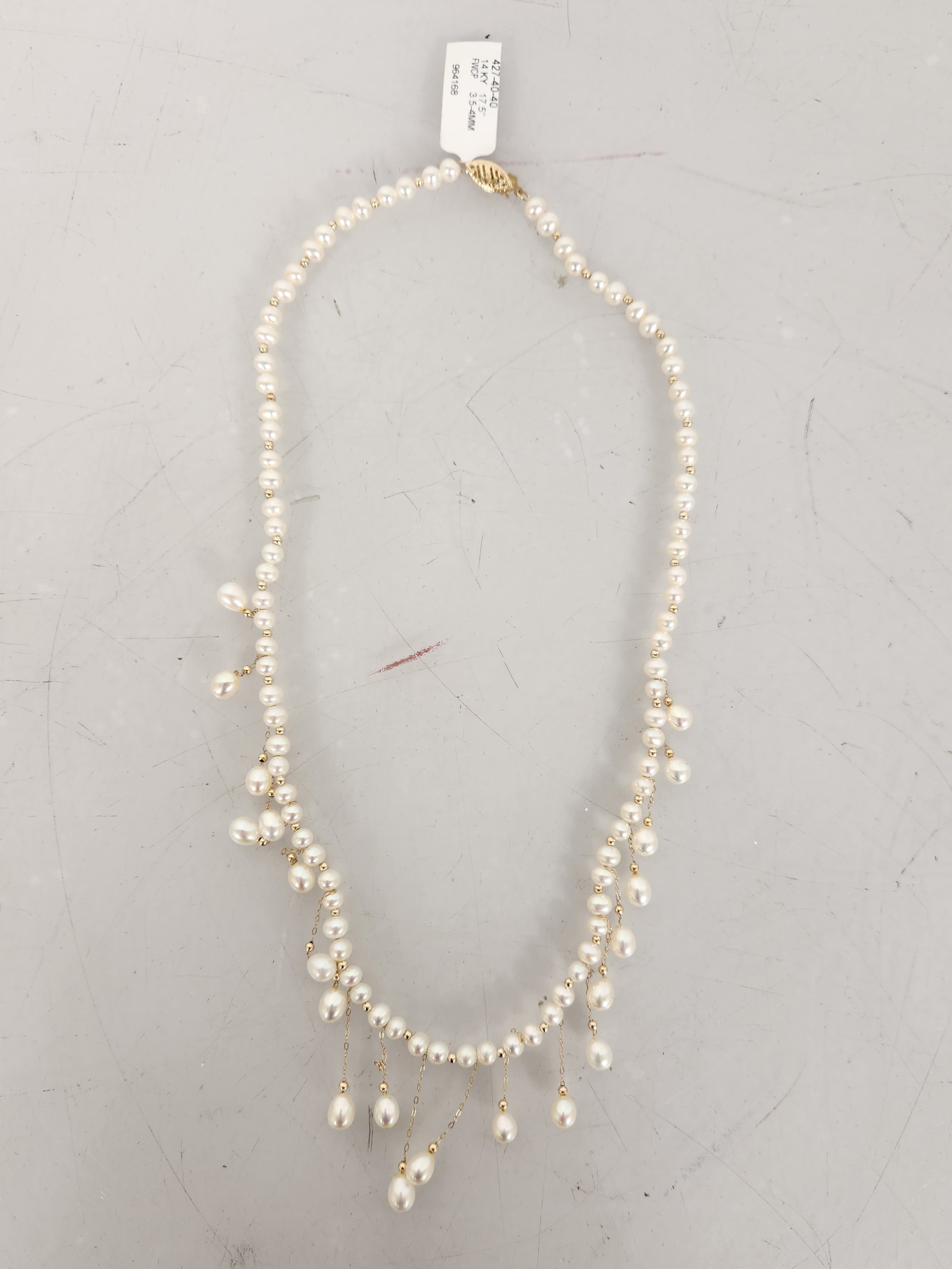 14K Cultured Pearl Necklace and Earring Set