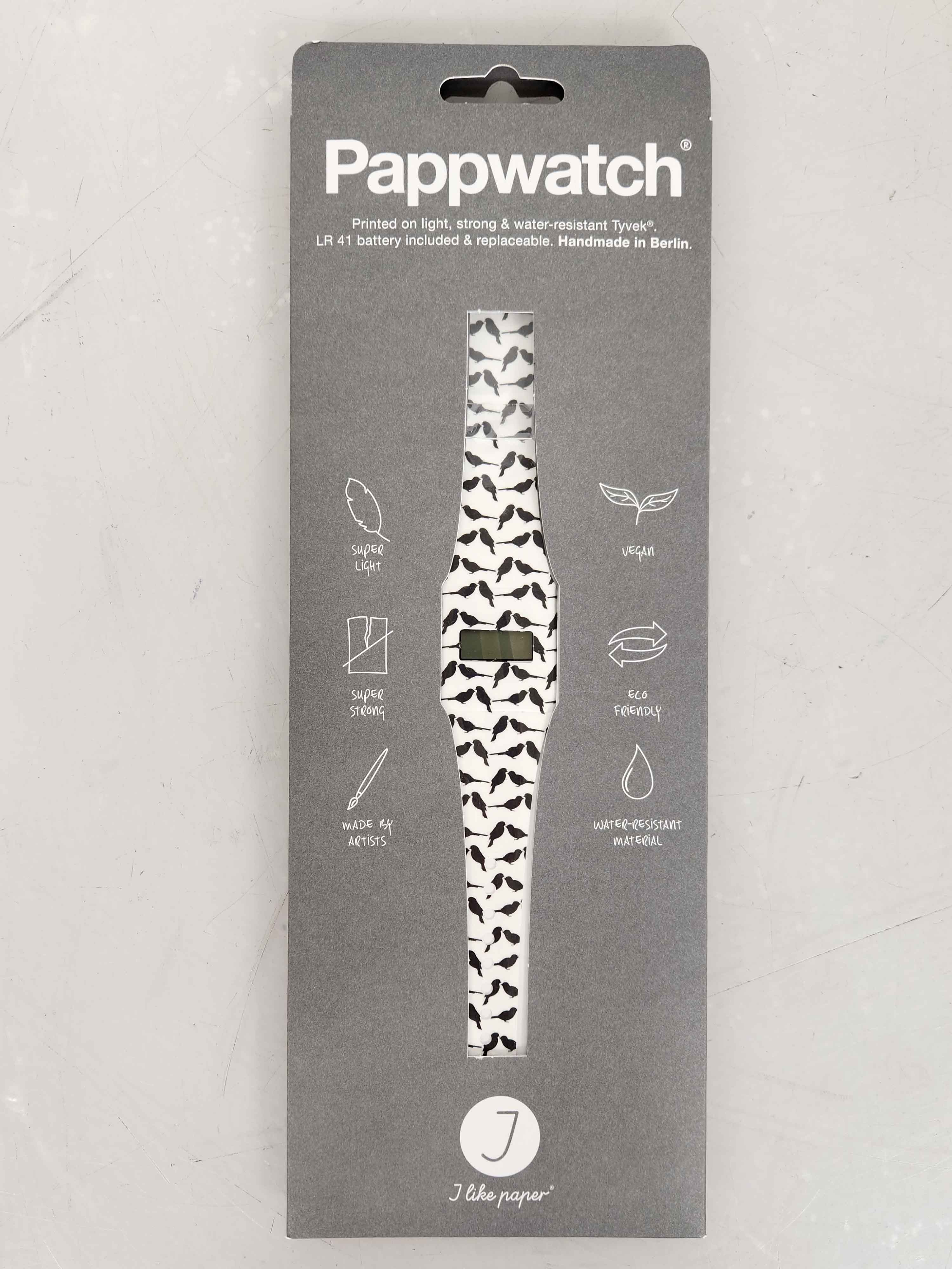 Pappwatch "Black Sparrow" Digital Paper Watch