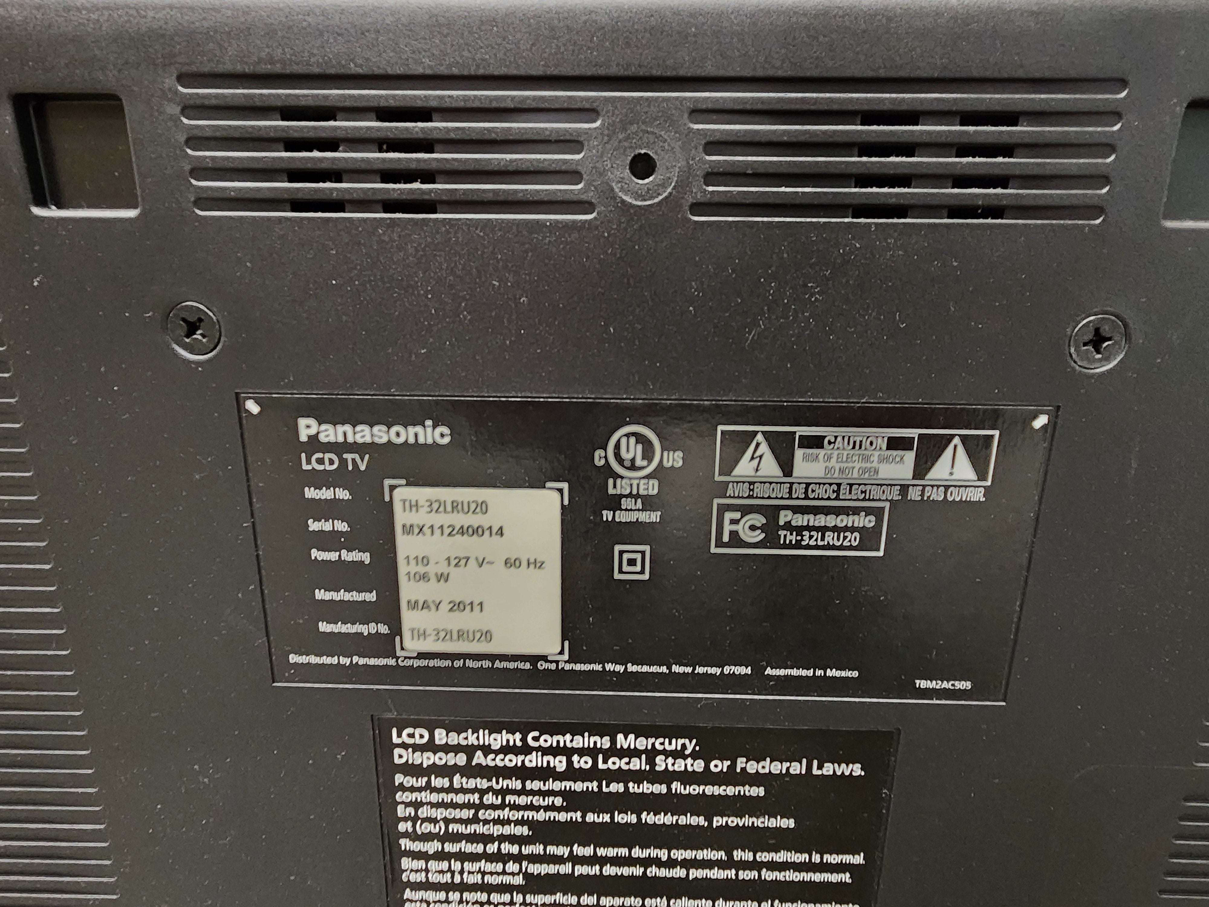 Panasonic TH32LRU20 32" 720P TV