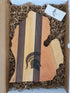MSU Shadows State of Michigan Cutting Board Spartan Head Style 1