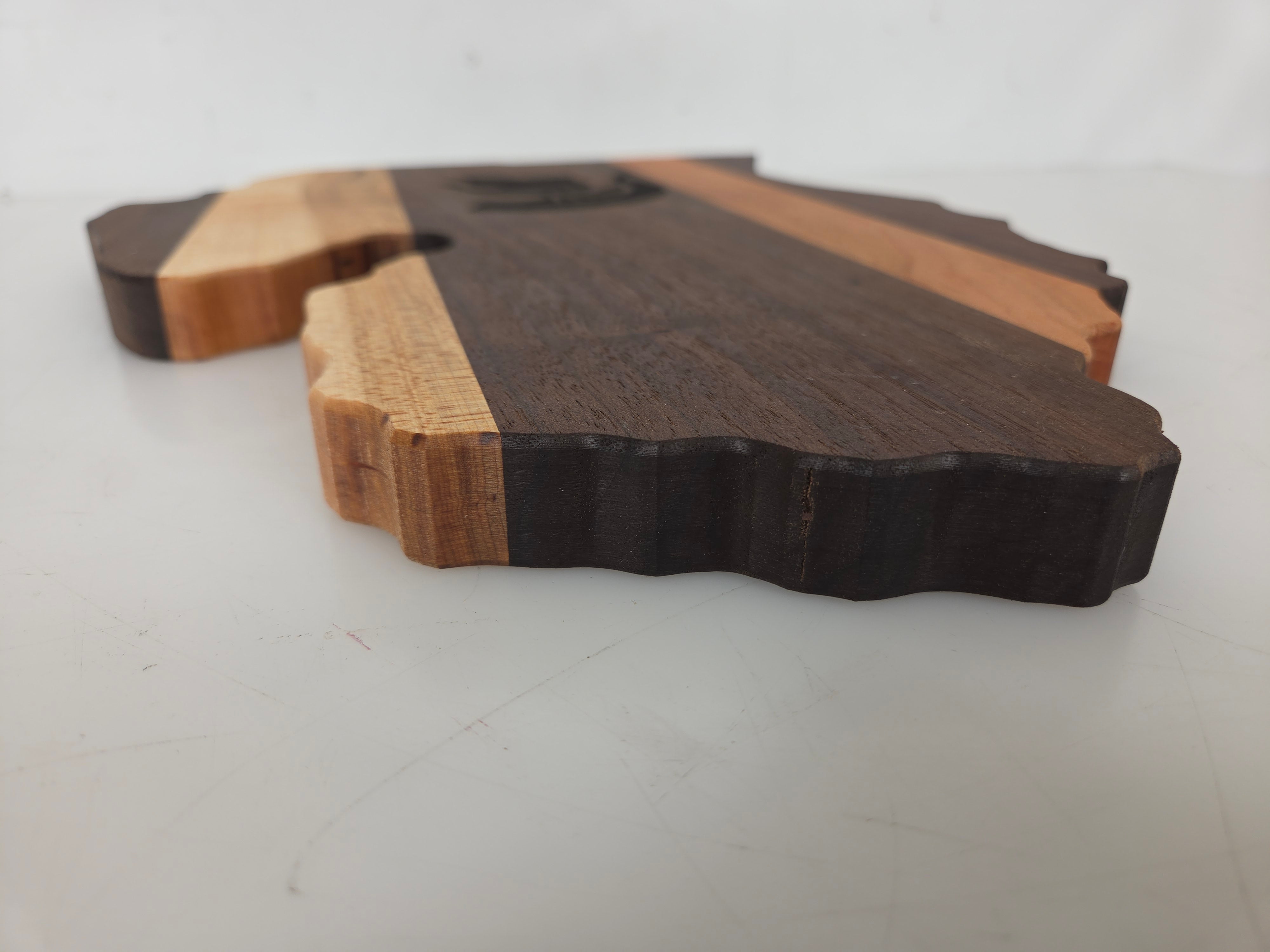 MSU Shadows State of Michigan Cutting Board Spartan Head Style 3