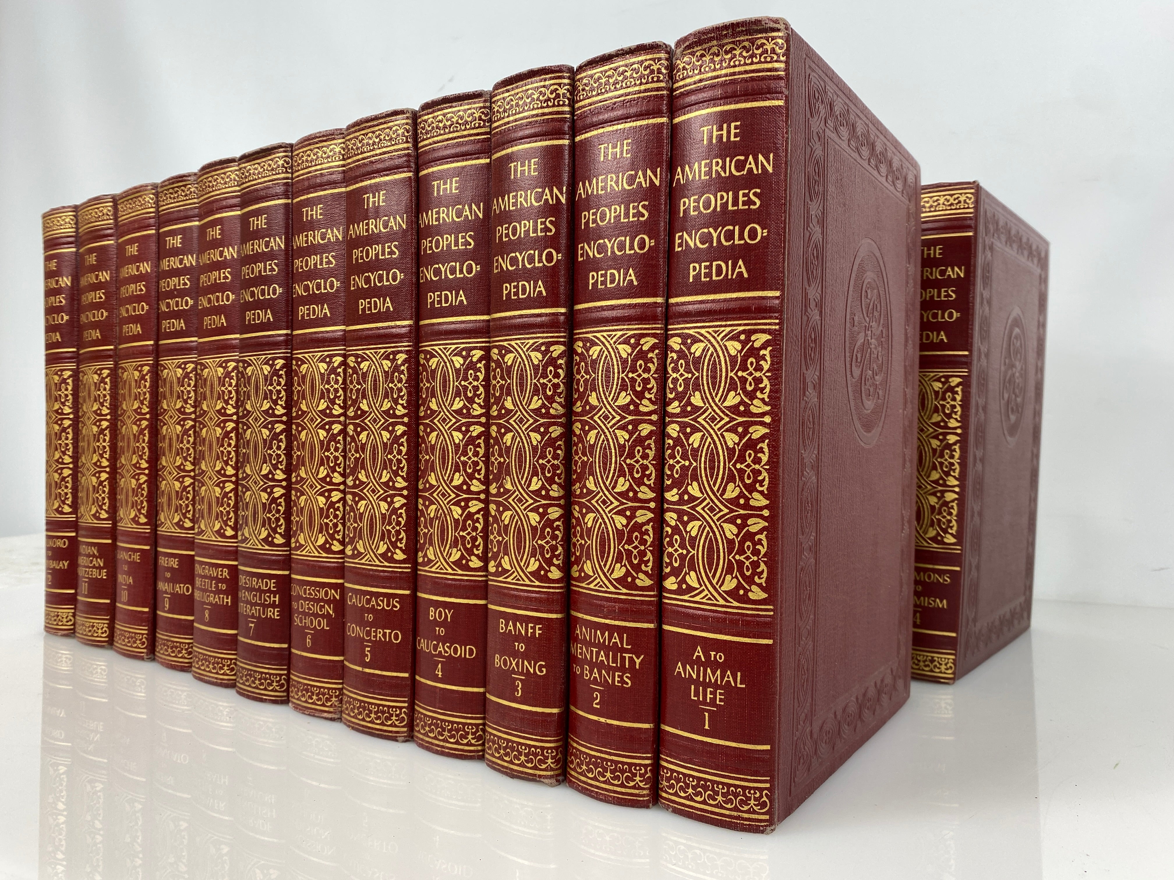 24 Volumes: Complete 1953 The American Peoples Encyclopedia w 4 Yearbooks HC