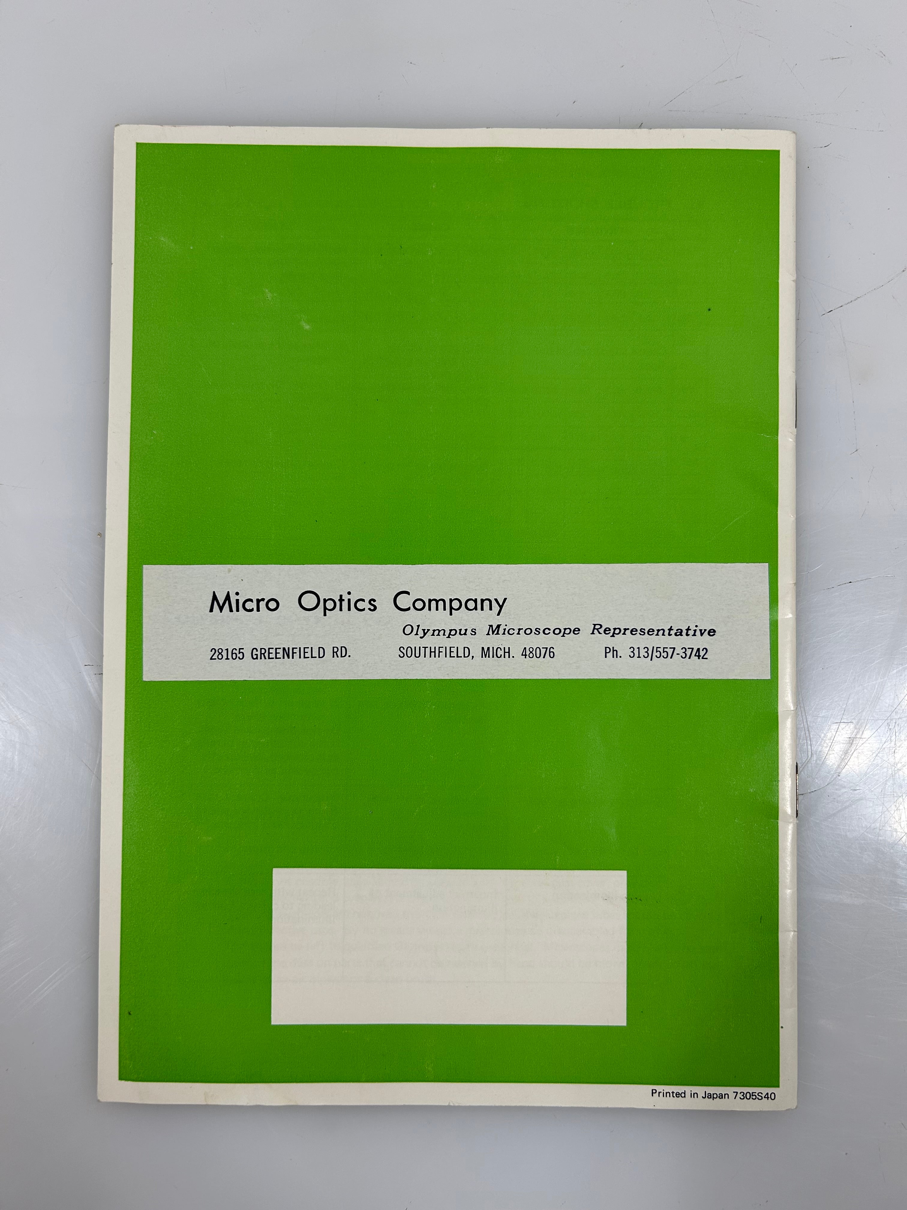 Vintage 1960s Manual for Olympus Microscope Model E