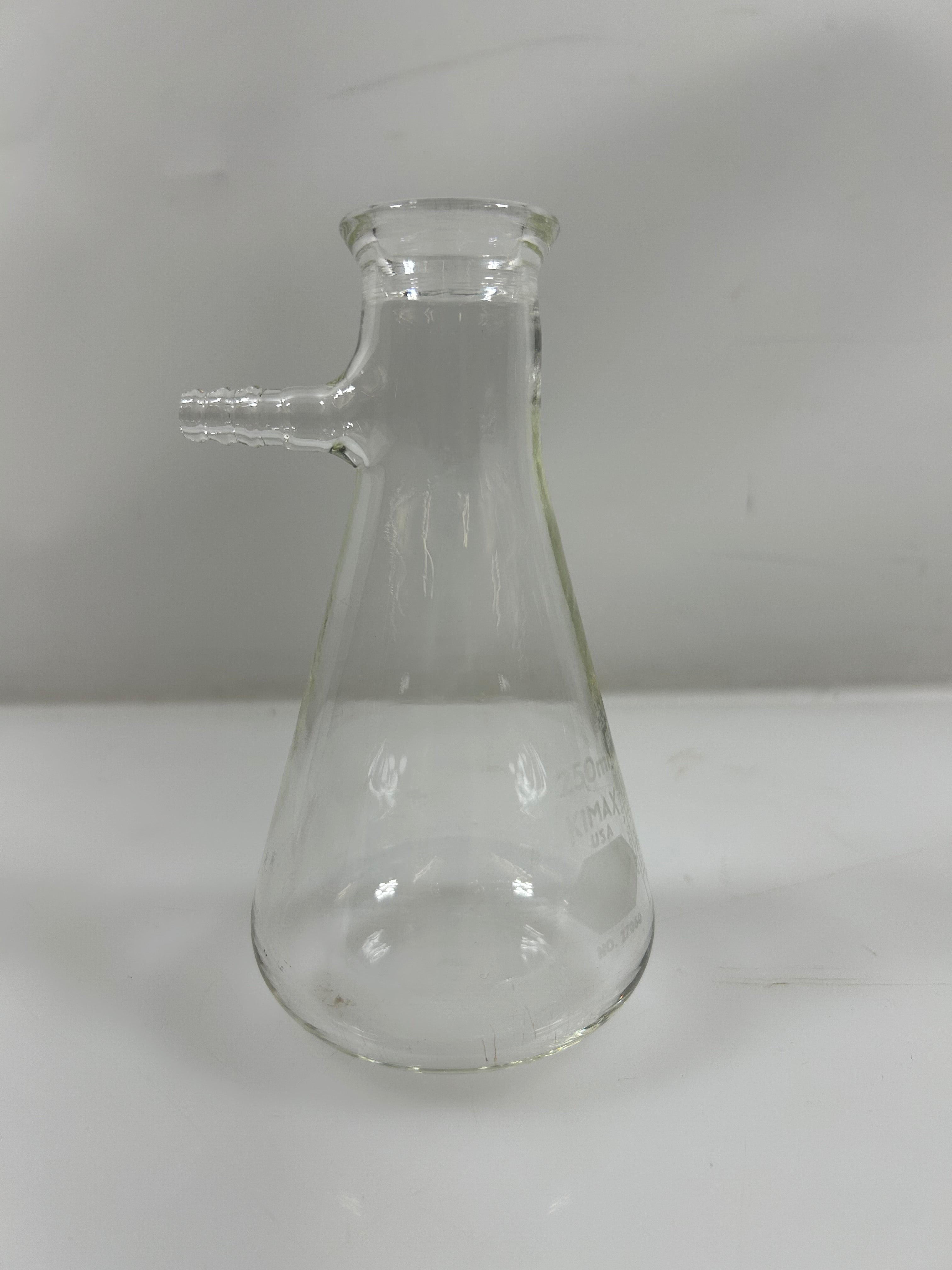 Lab Glass KIMAX 250mL Heavy Wall Filtering Flask with Side Tubulation