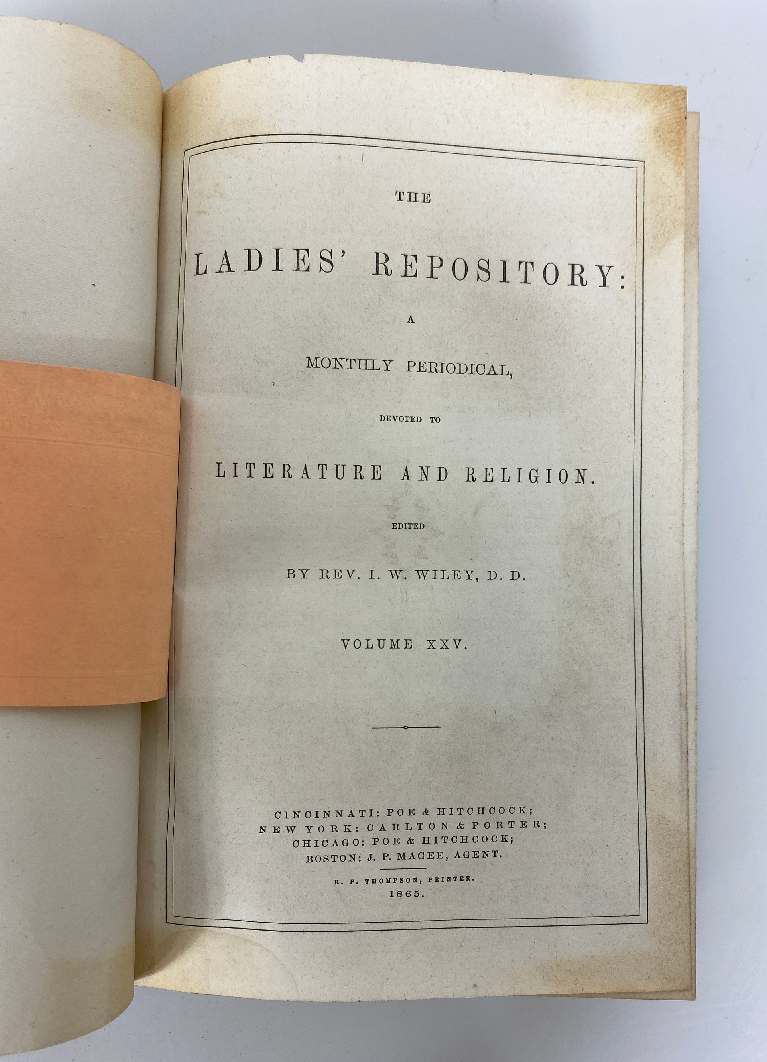 3 Antique Vols: The Ladies' Repository Literature & Religion 1861-68 HC