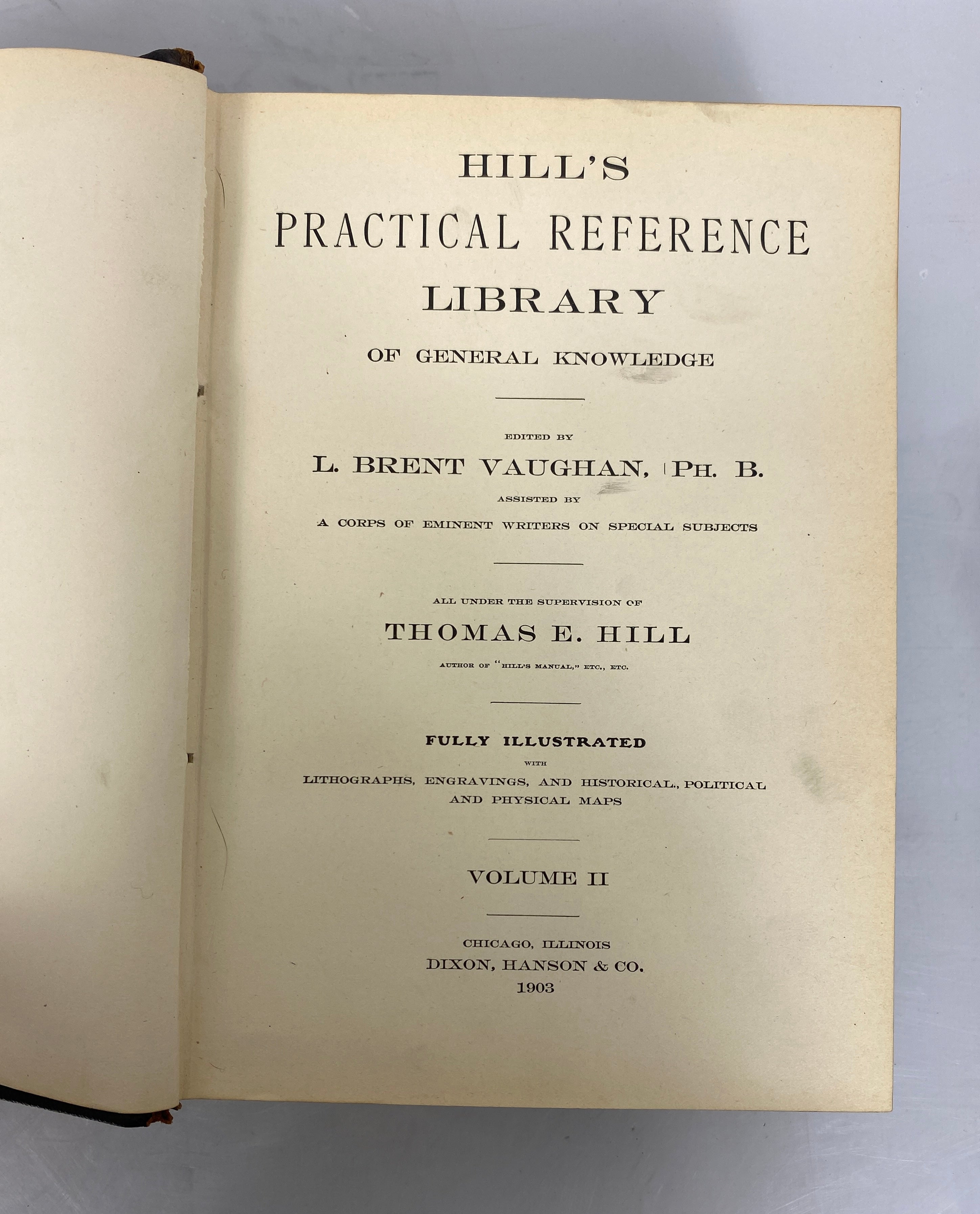 3 Antique Volumes: Hill's Practical Reference Library 1903 (I/II/IV) HC