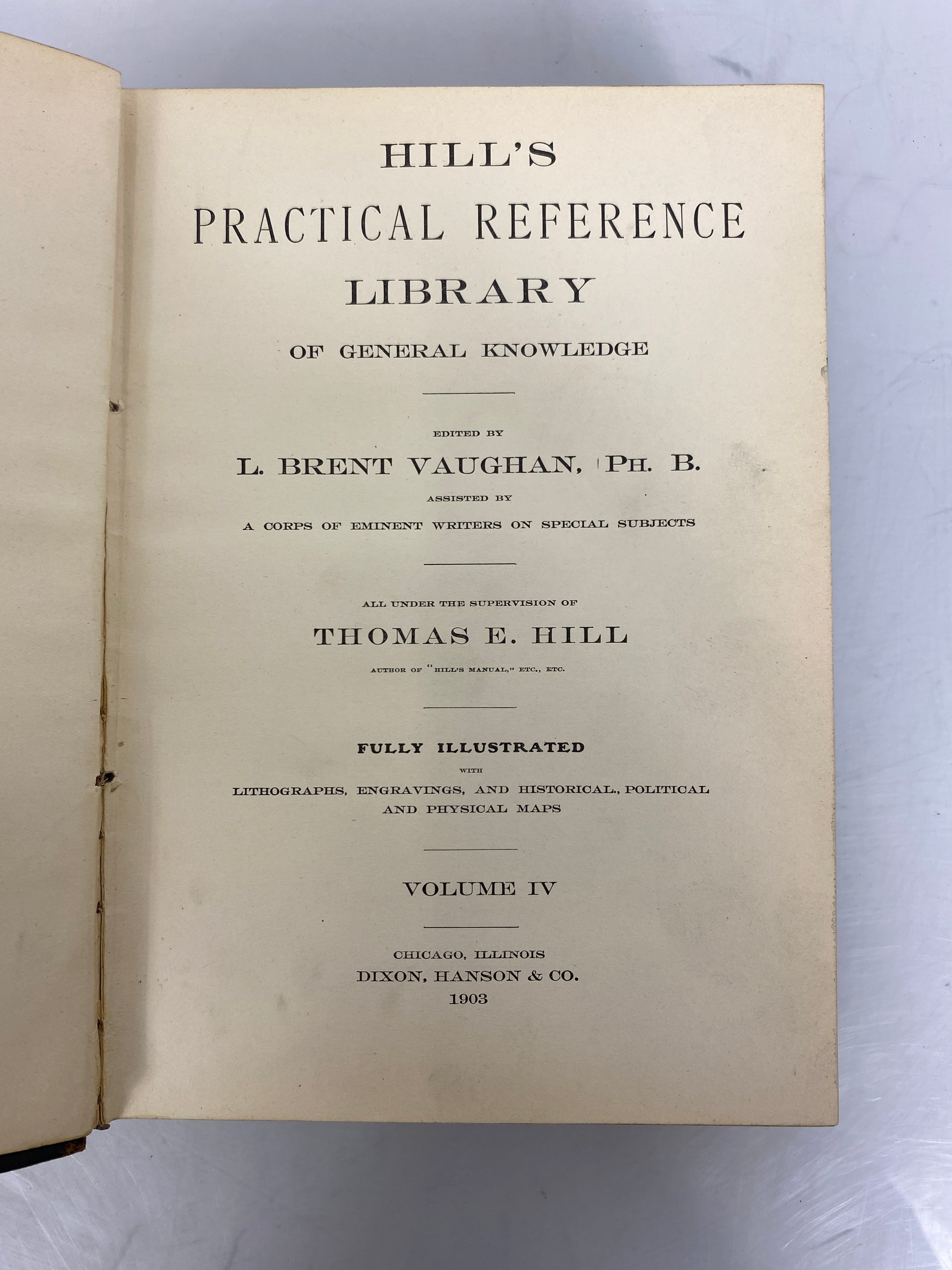 3 Antique Volumes: Hill's Practical Reference Library 1903 (I/II/IV) HC
