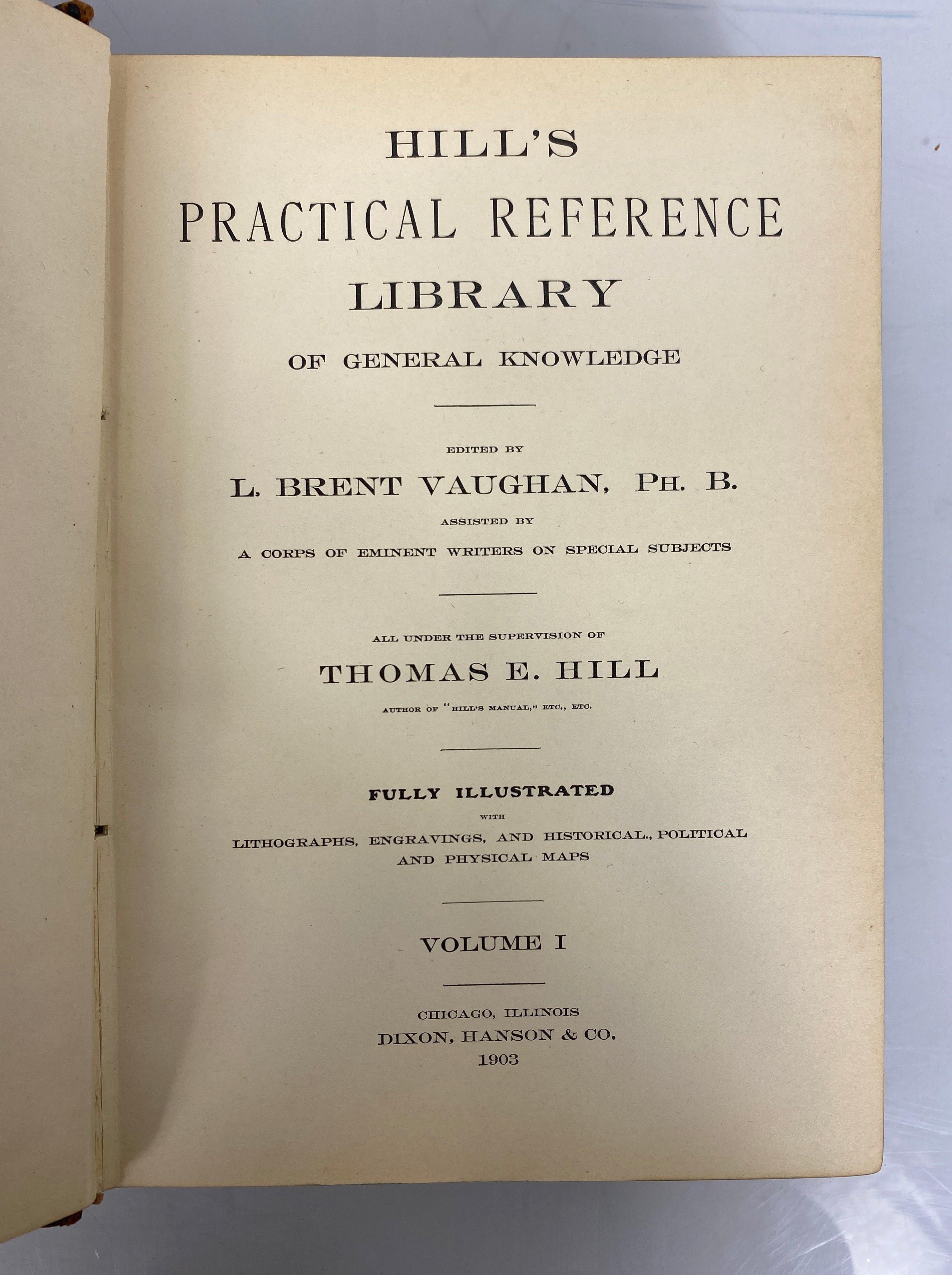 3 Antique Volumes: Hill's Practical Reference Library 1903 (I/II/IV) HC