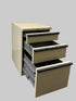 3-Drawer Metal Mobile Filing Cabinet Beige Office File Cabinet Locking