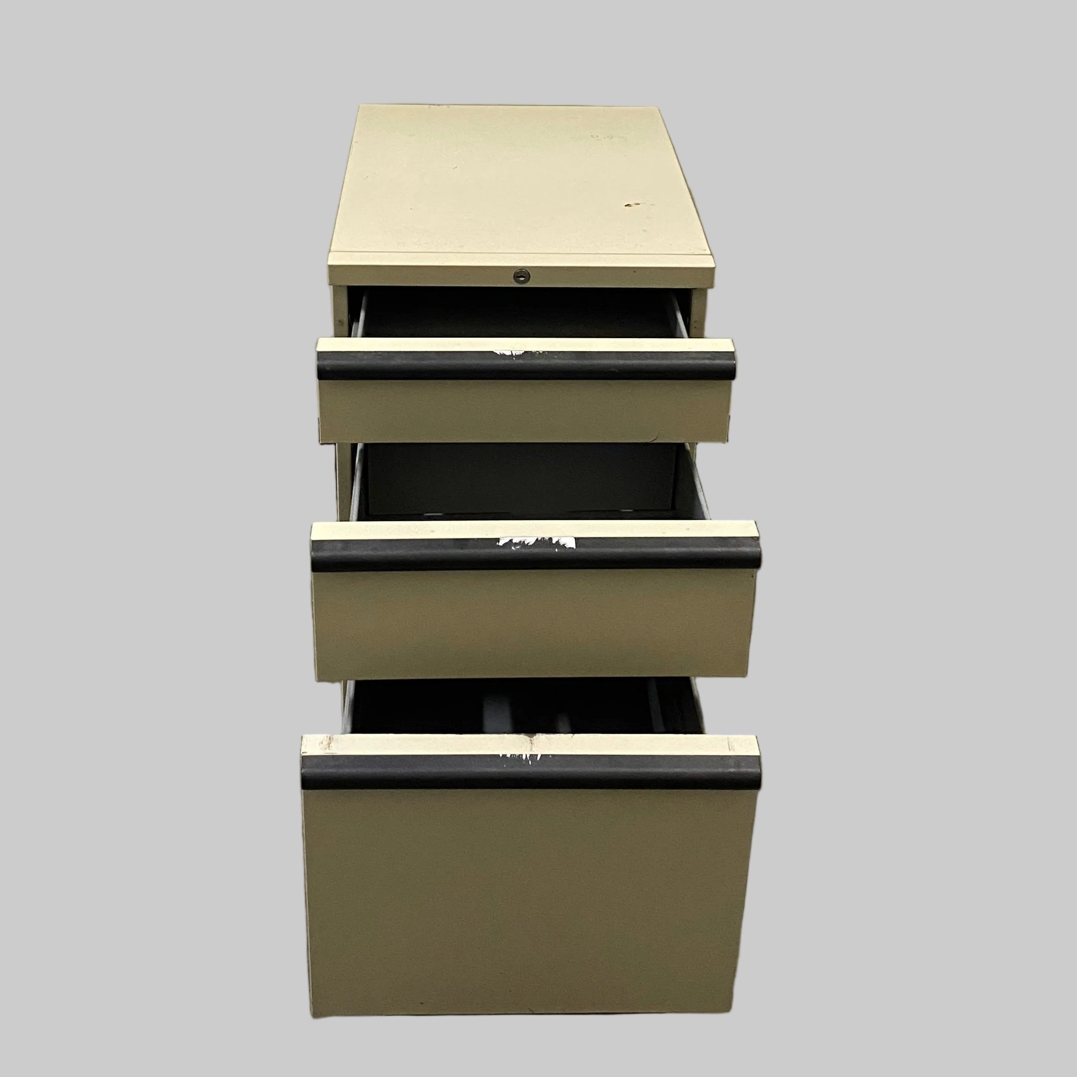 3-Drawer Metal Mobile Filing Cabinet Beige Office File Cabinet Locking