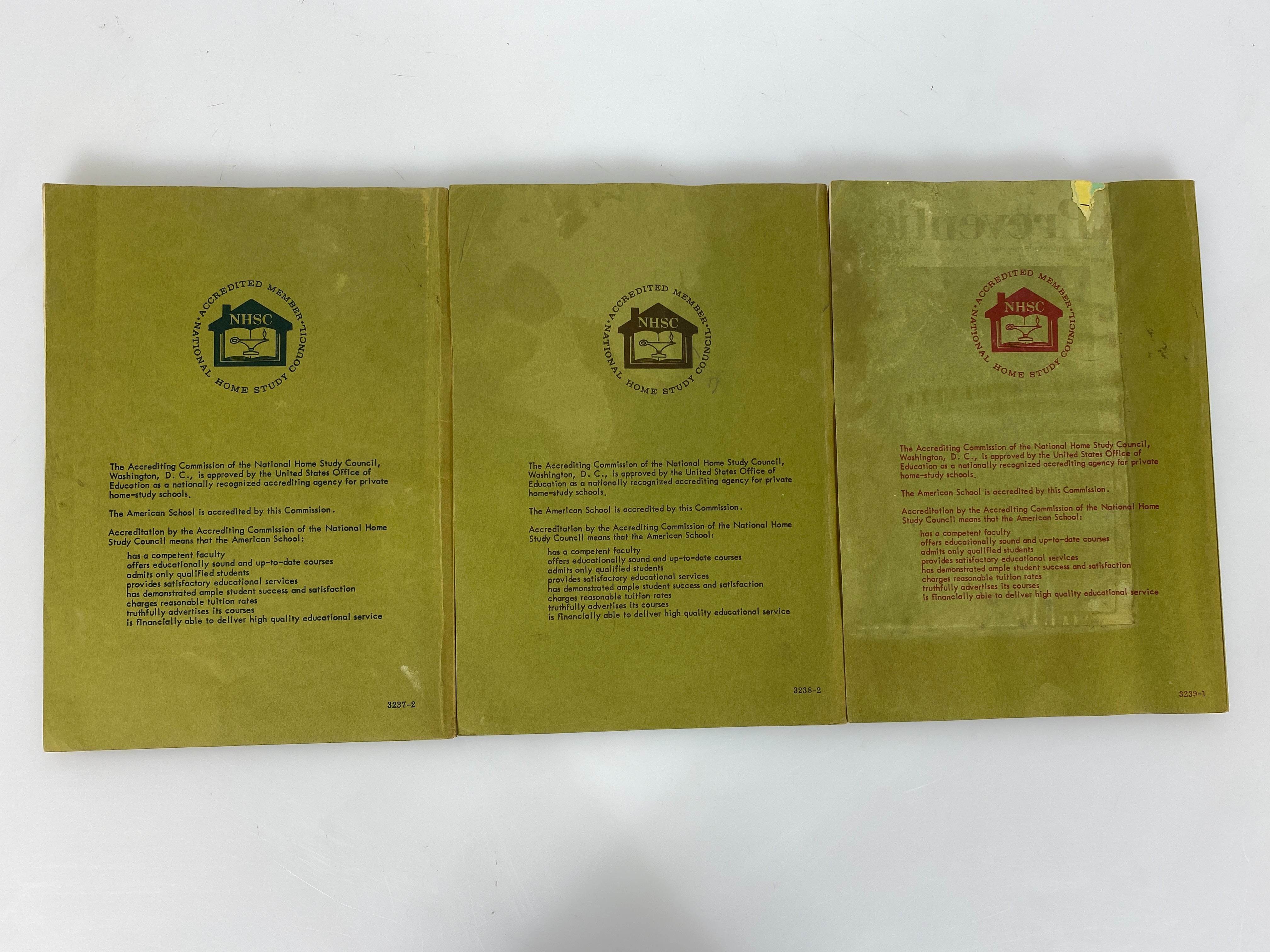 3 Essential Mathematics American School Workbooks by Chamberlain 1975 SC