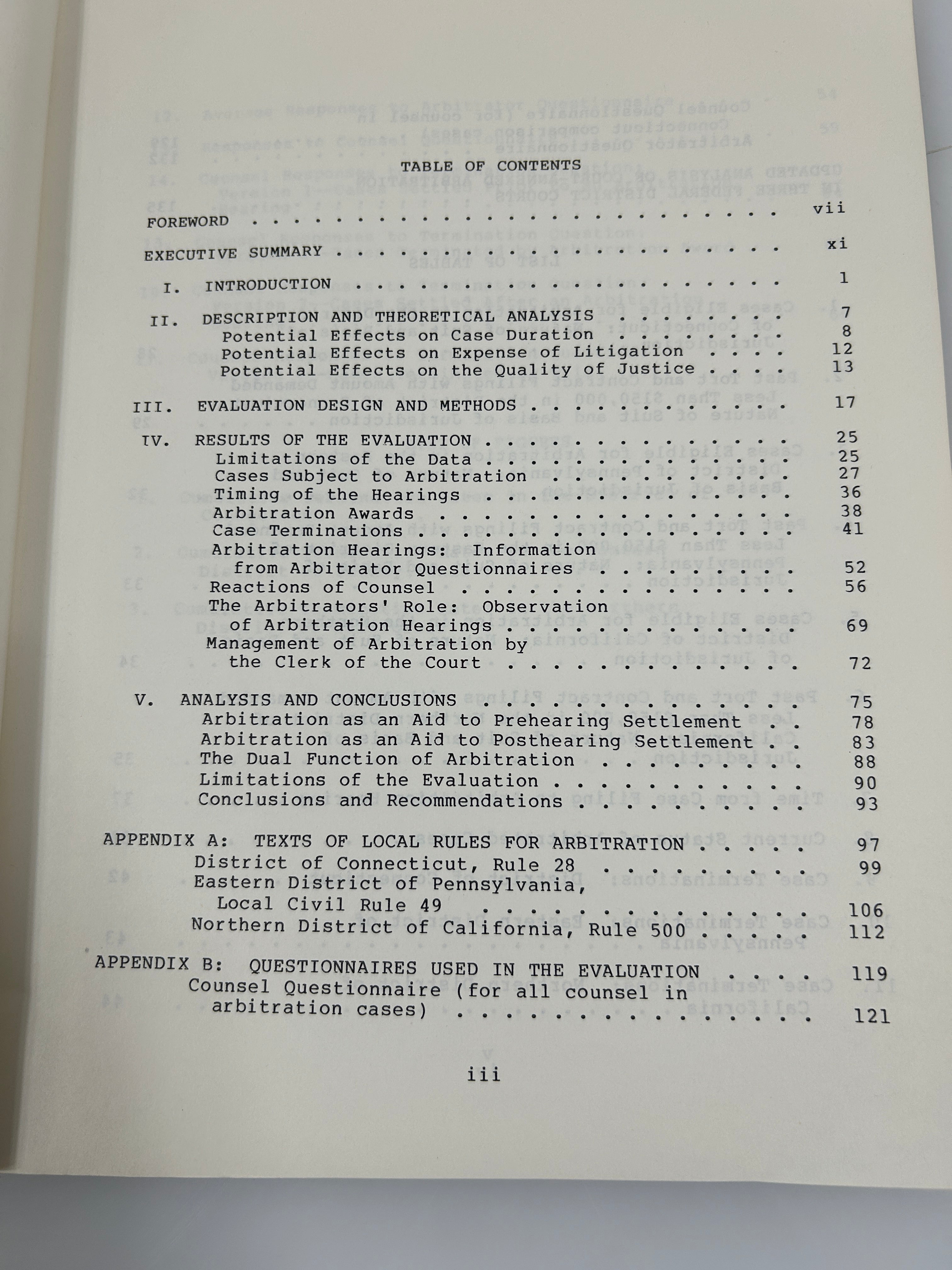 3 Federal Judiciary Center SC: Prisoner Civil Rights/Magistrates/Arbitration