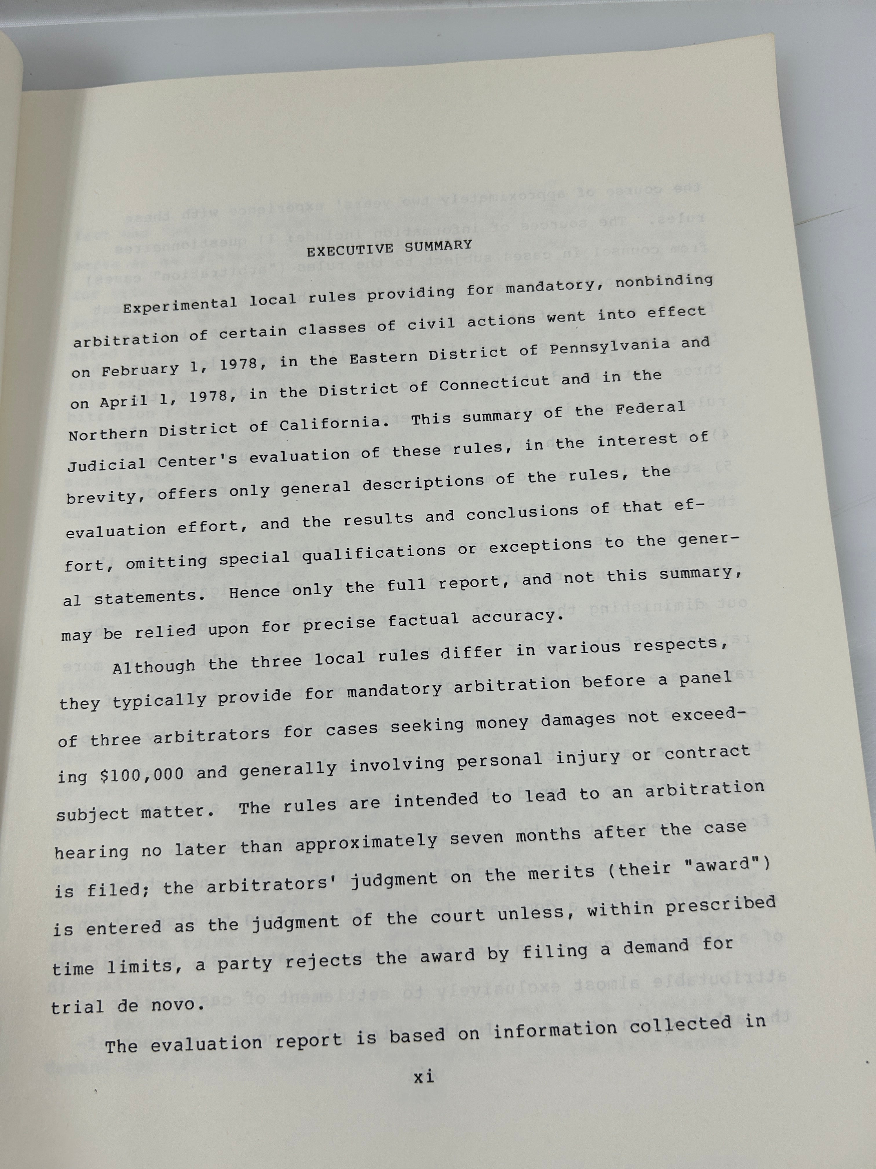 3 Federal Judiciary Center SC: Prisoner Civil Rights/Magistrates/Arbitration