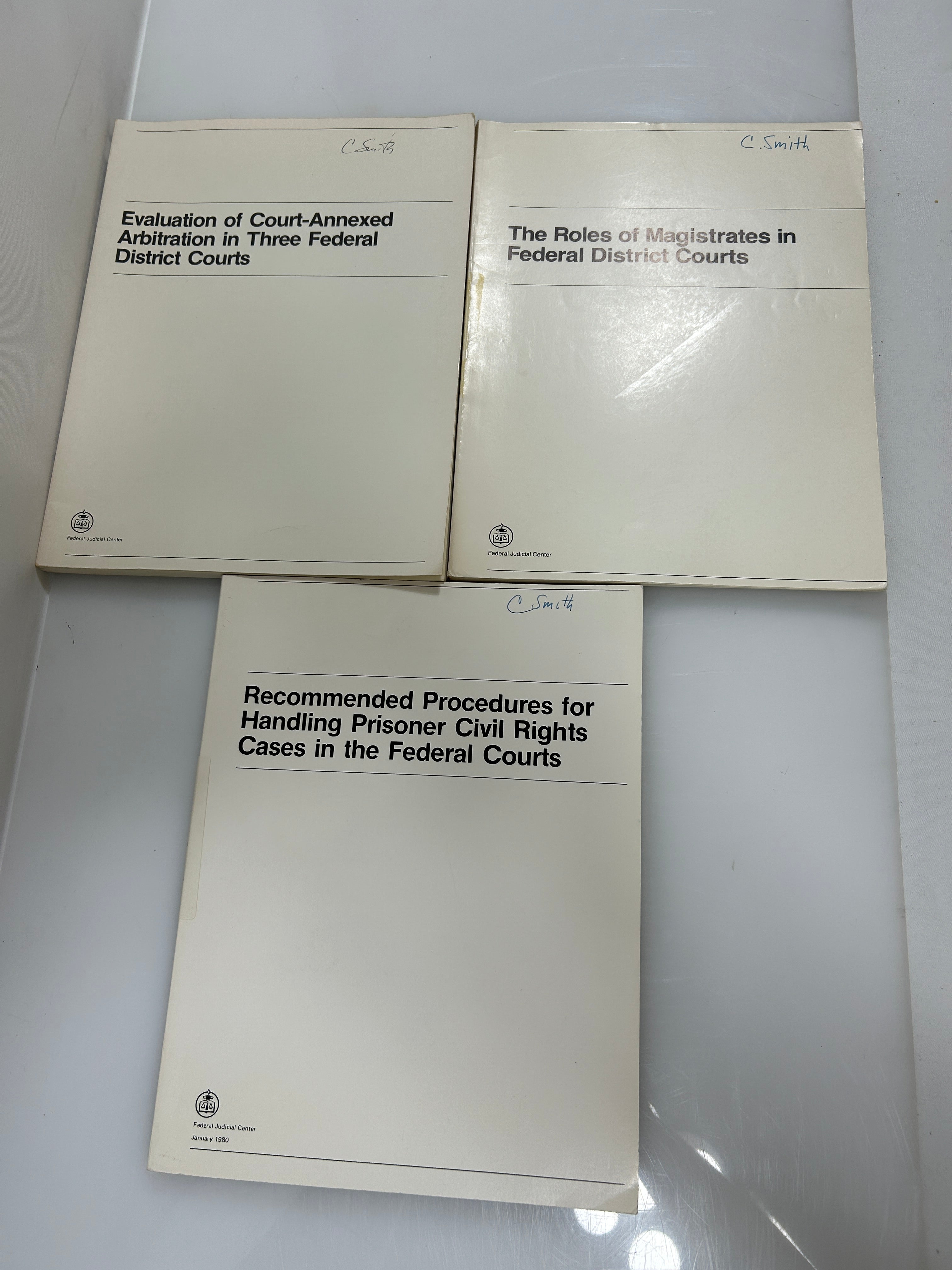 3 Federal Judiciary Center SC: Prisoner Civil Rights/Magistrates/Arbitration