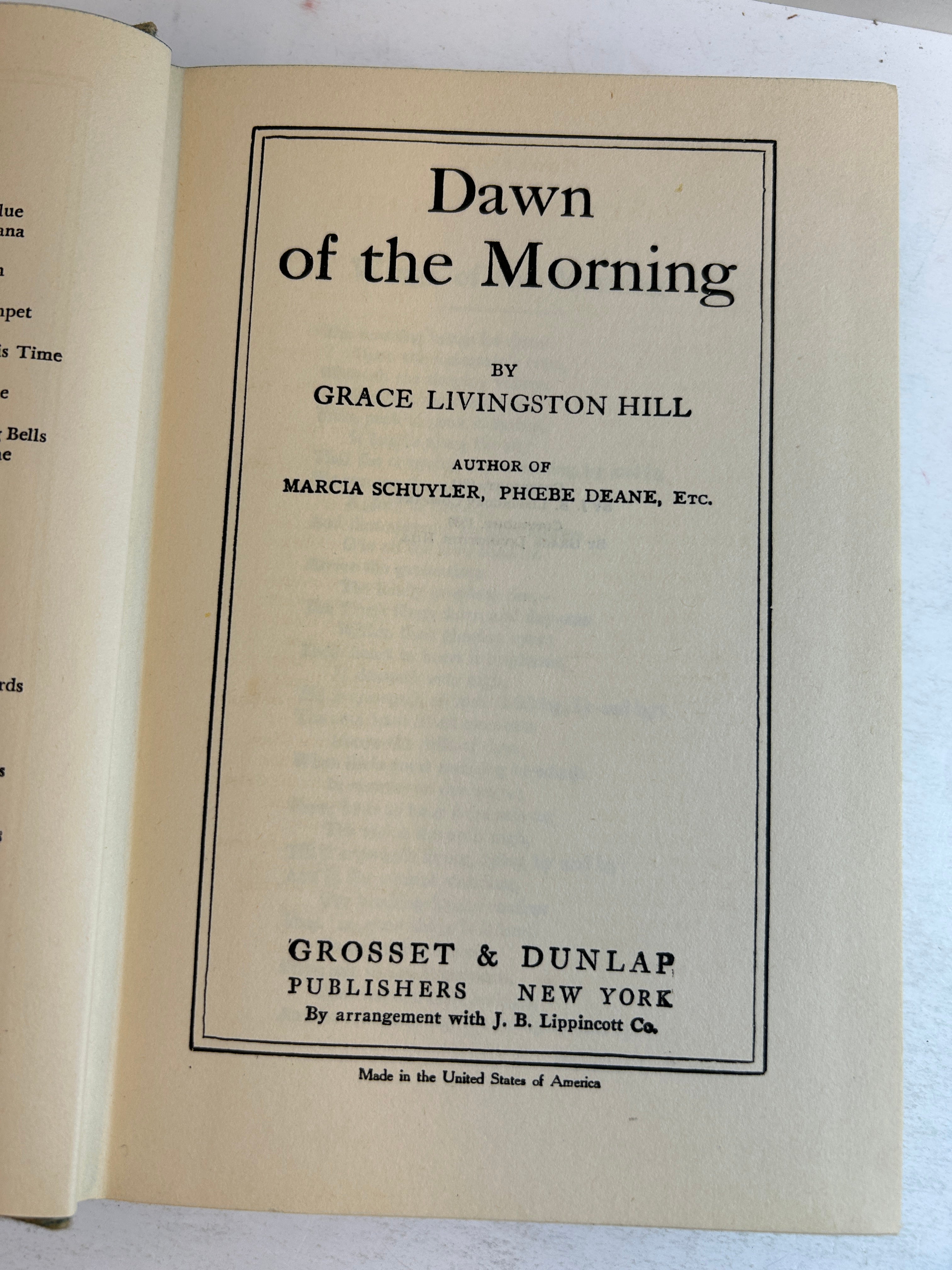 3 Grace L. Hill Dawn of the Morning/Girl of the Woods/Voice in the Wilderness HC