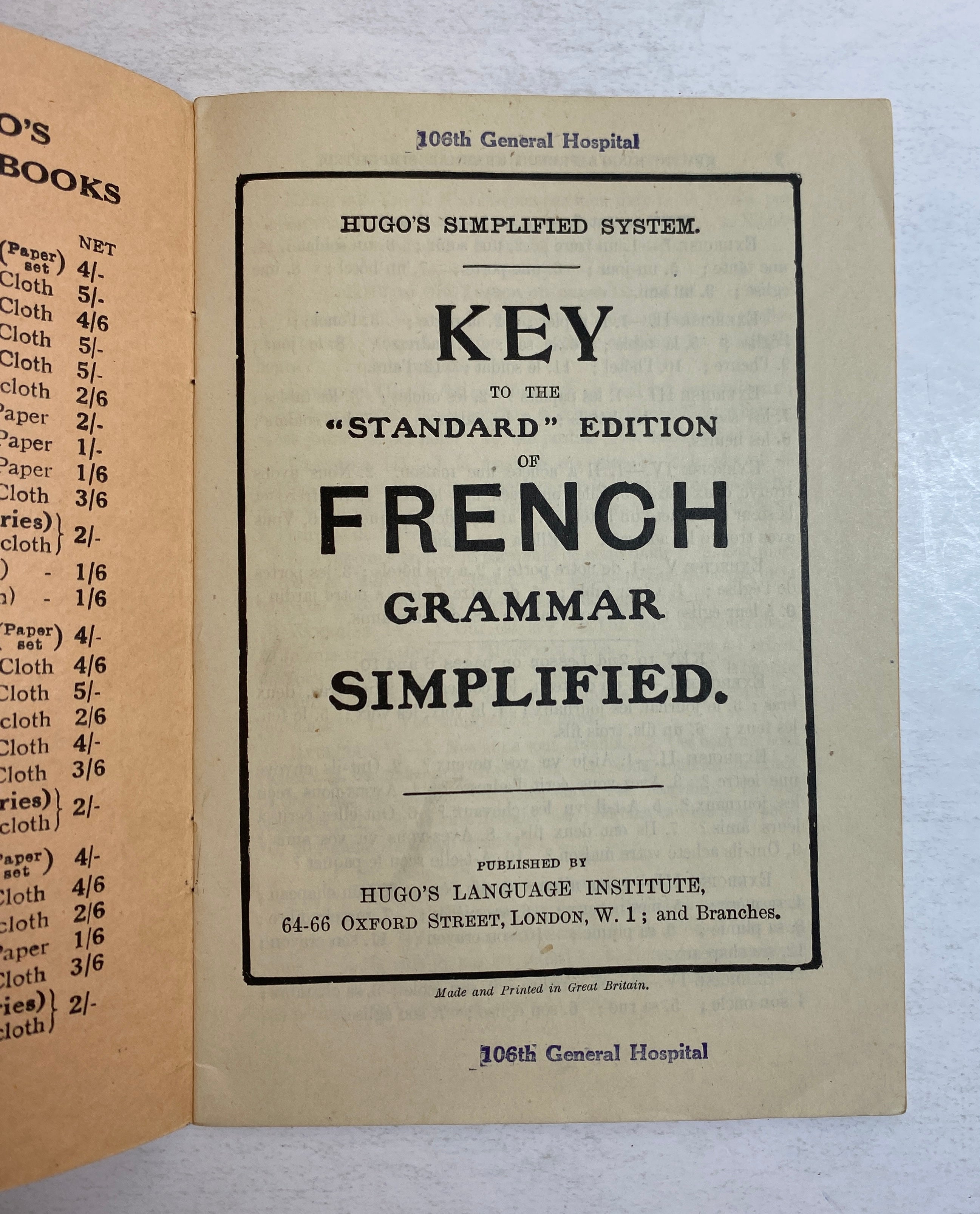 3 Hugo's Simplified System French Language Guides Pronunciation/Grammar SC