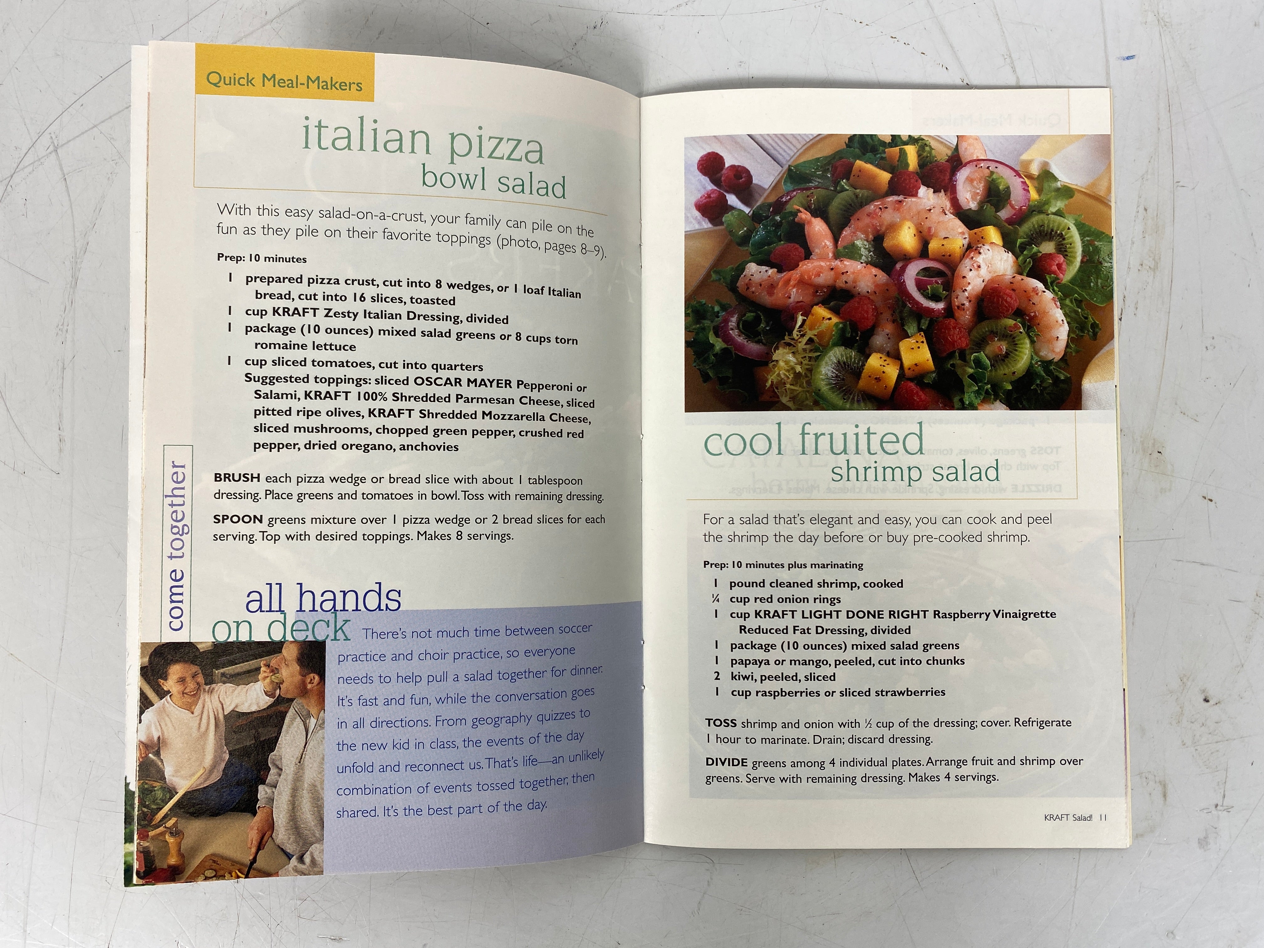 3 Kraft Recipe Booklets: Complete Cheese/Main Dish/Salad! w Ad Supplement